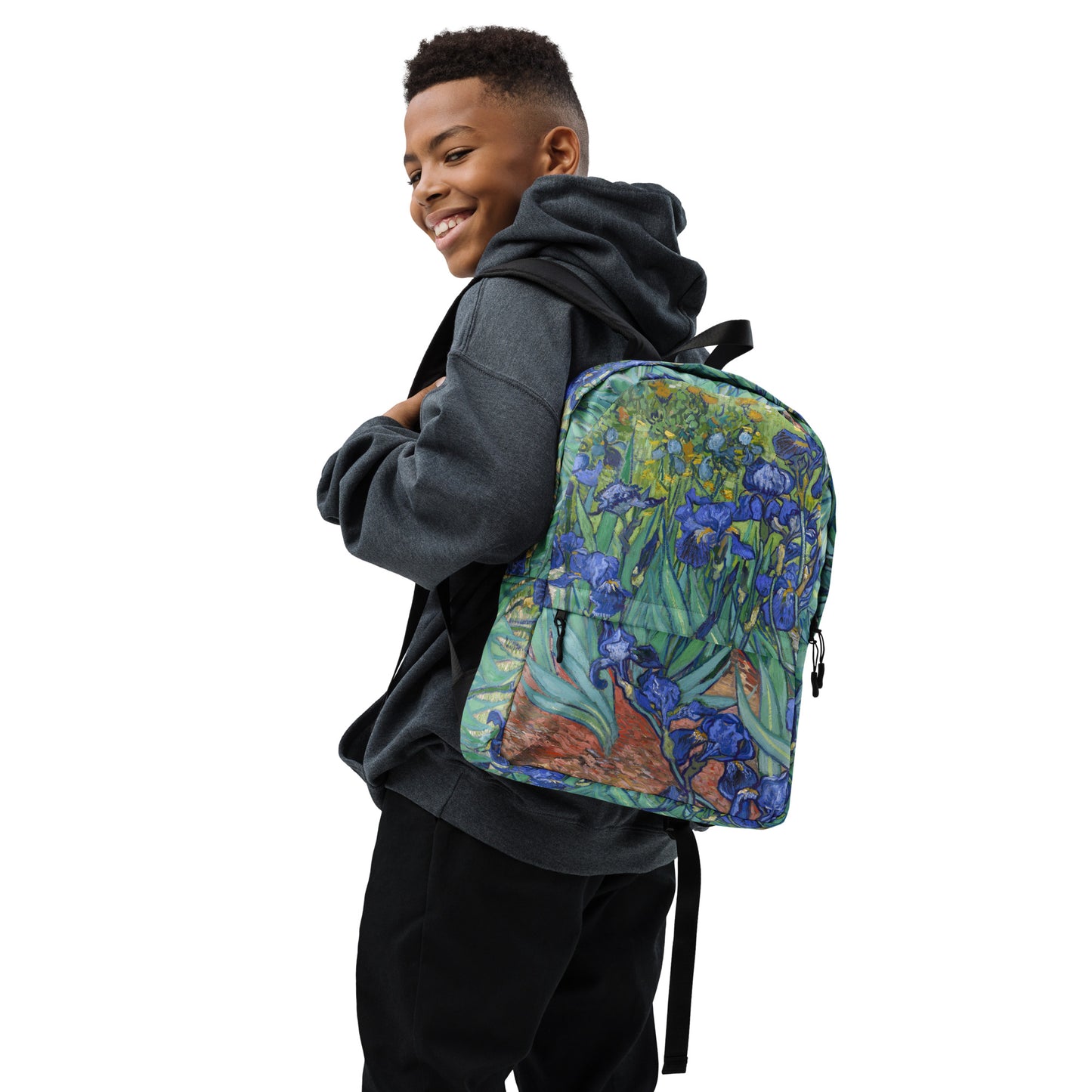 Model 2 - Vincent van Gogh Backpack – Irises in Artistic Bloom