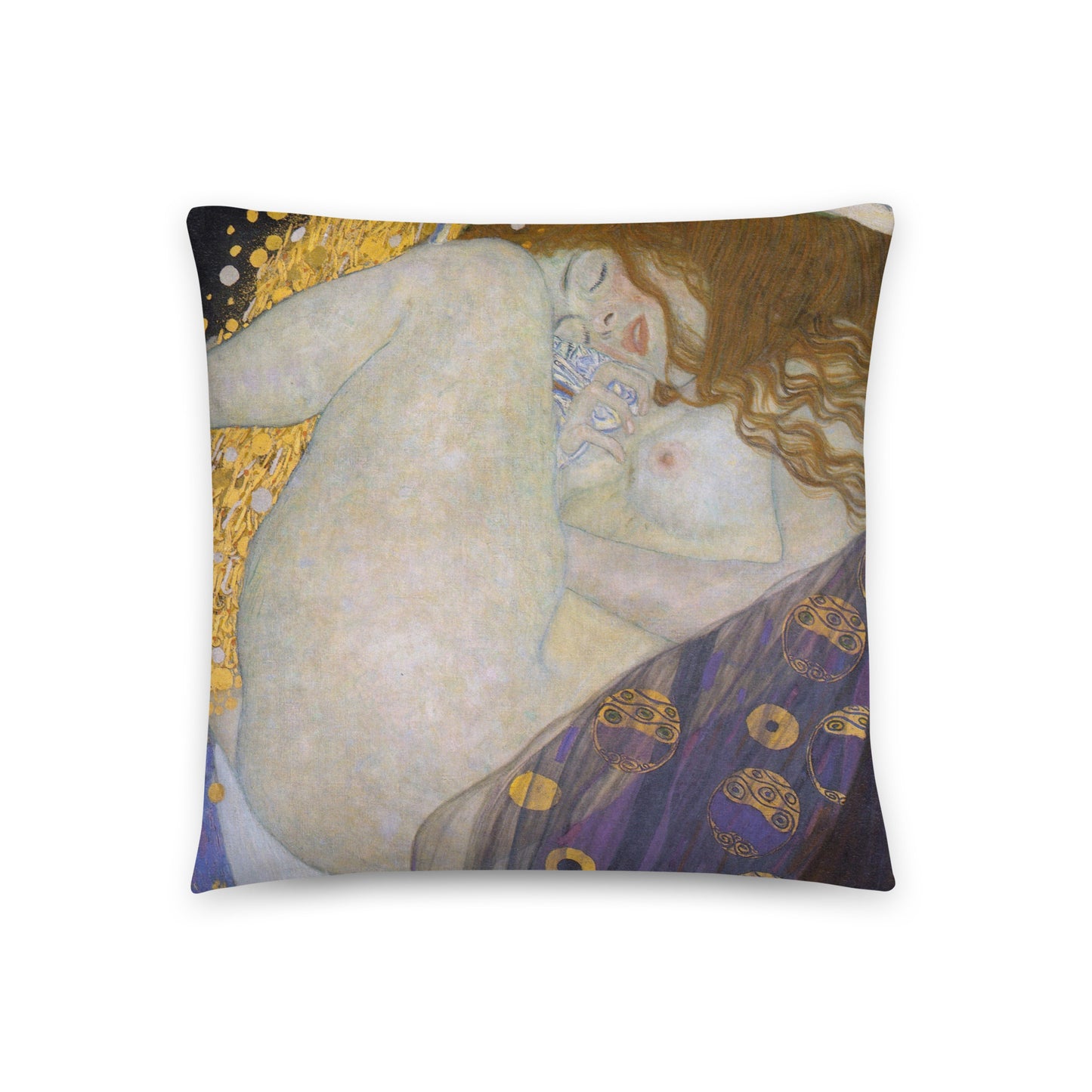 Size 2 - Gustav Klimt Basic Pillow – Danae Elegance in Golden Hues