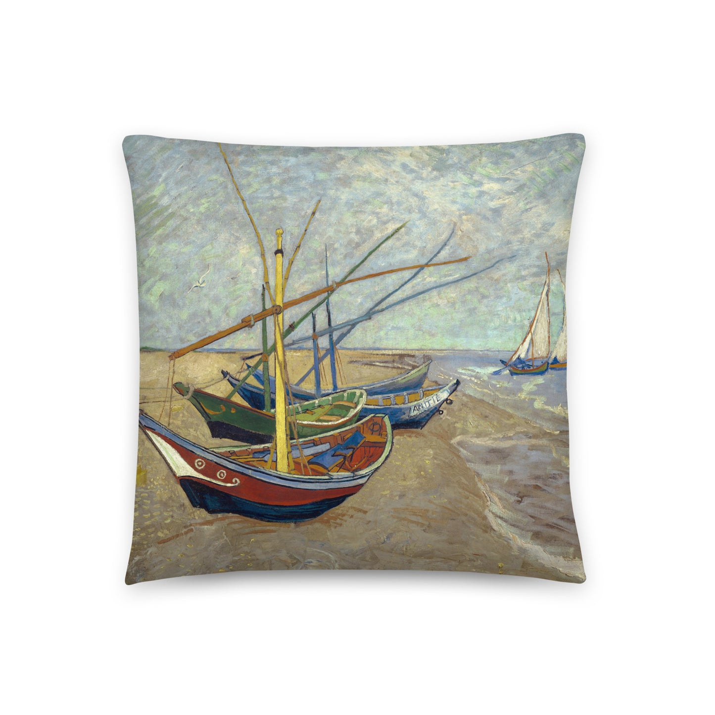 Size 2 - Van Gogh Basic Pillow – Seascape Serenity with French Boats