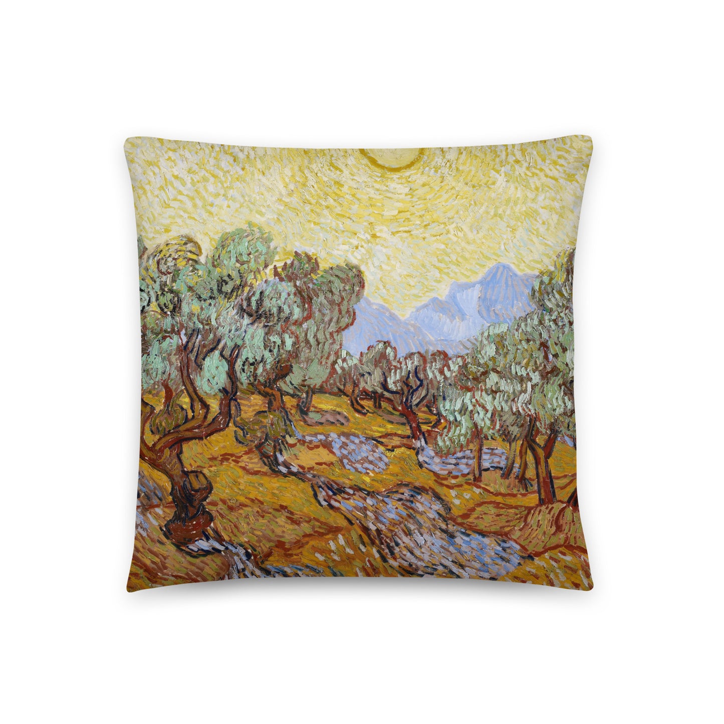 Size 1 - Van Gogh Basic Pillow – Olive Trees for Rustic Artistic Vibes