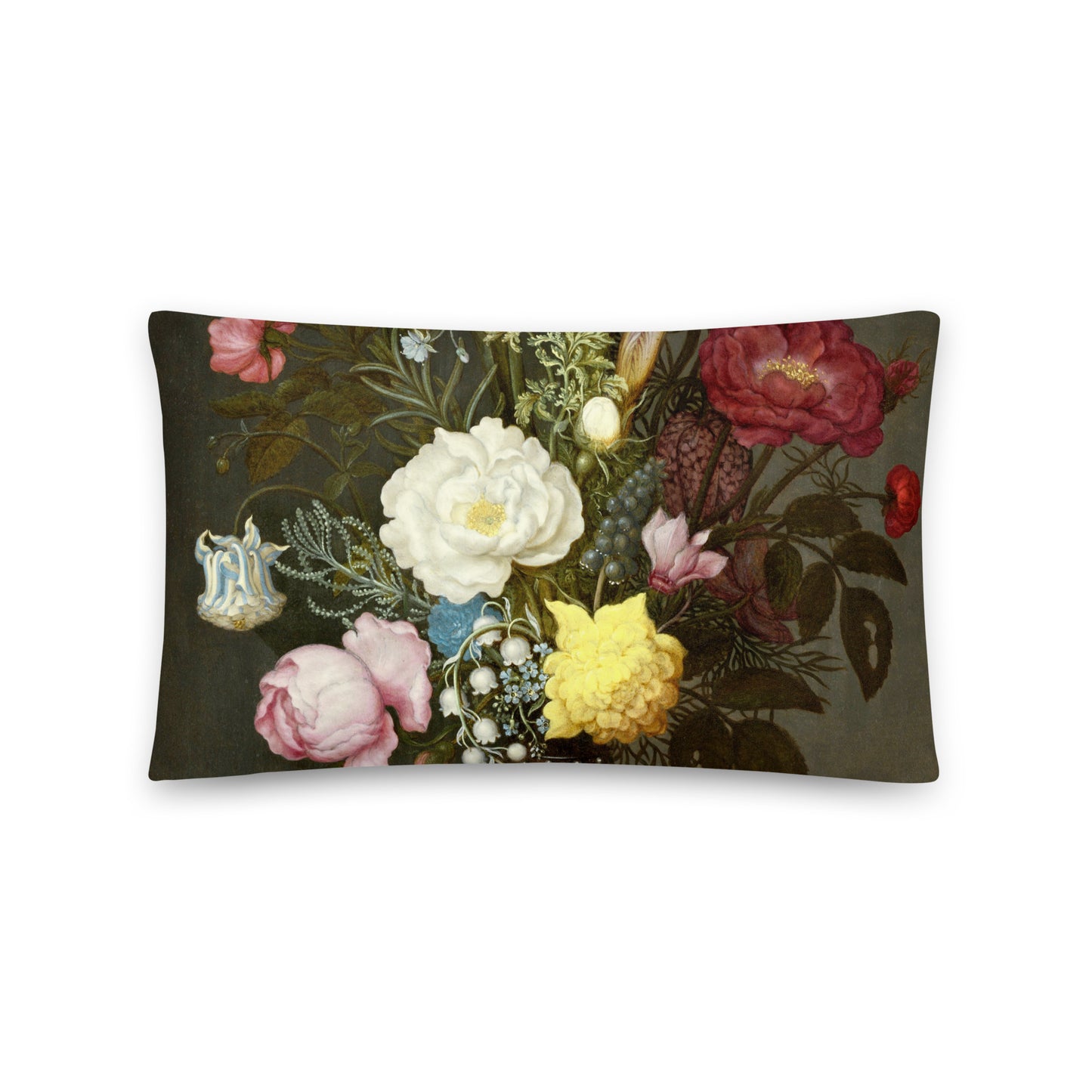 Size 3 - Ambrosius Bosschaert Basic Pillow – Floral Opulence in a Glass Vase