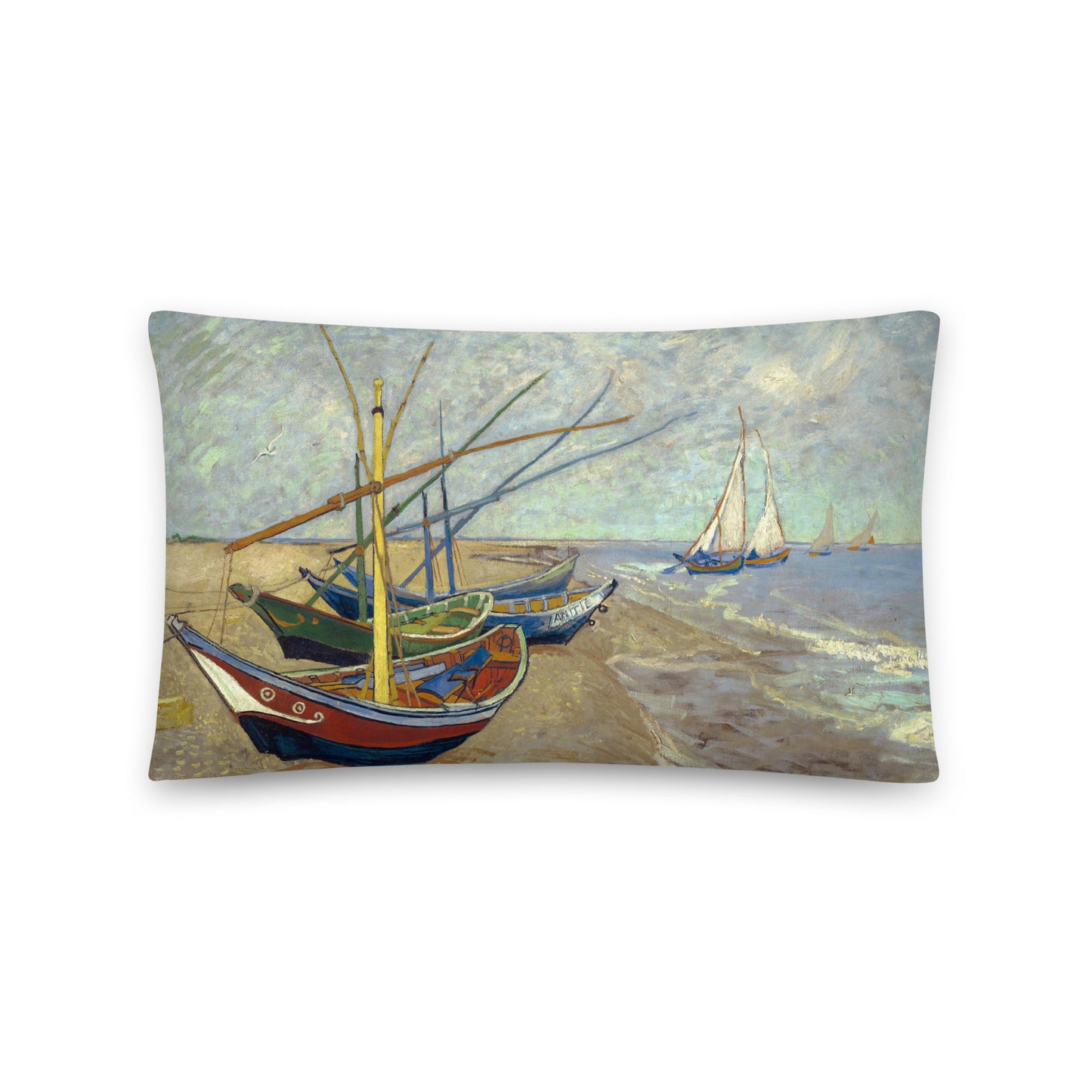 Size 3 - Van Gogh Basic Pillow – Seascape Serenity with French Boats