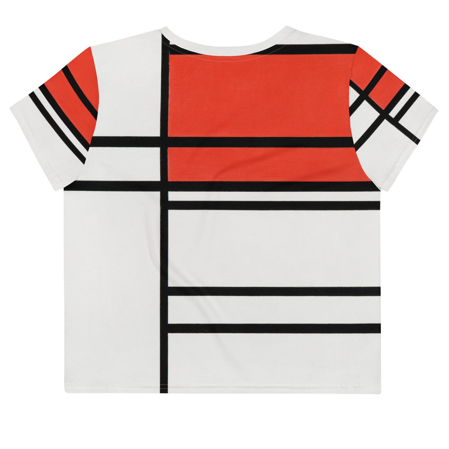 Back - Mondrian All-Over Print Crop Tee – Composition No. 4 Bold Contrast