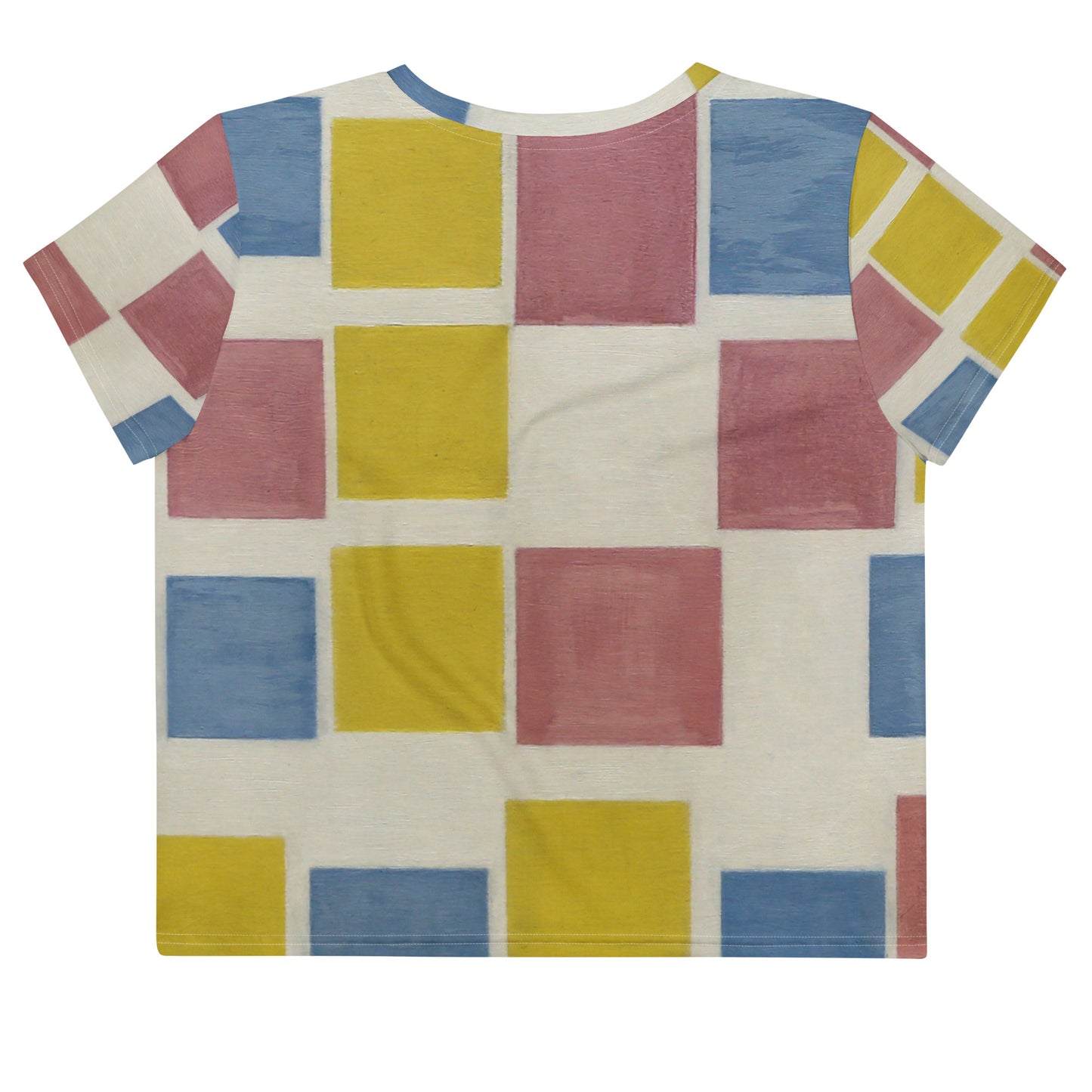 Back - Mondrian All-Over Print Crop Tee – Composition in Color