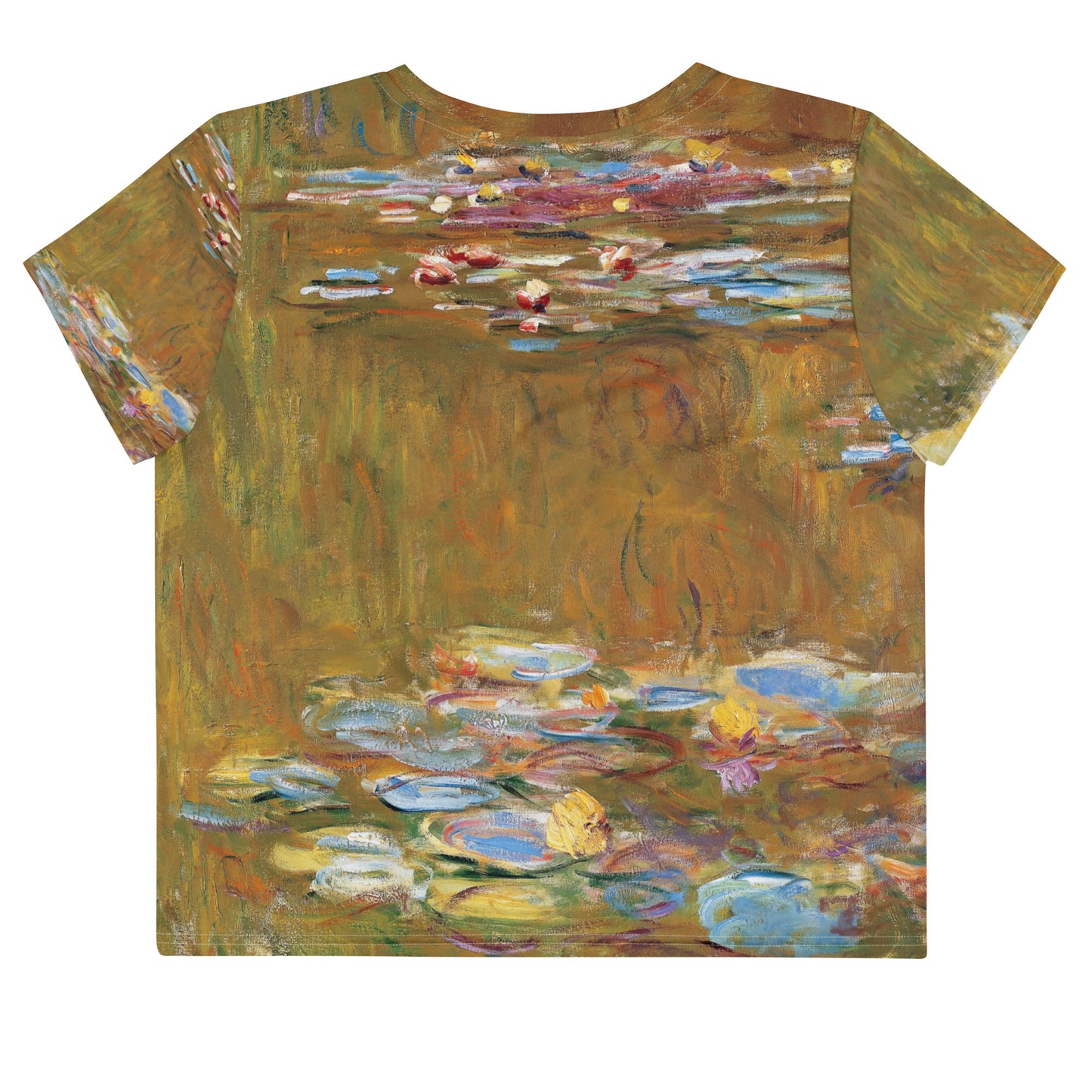Back - Claude Monet All-Over Print Crop Tee – The Water Lily Pond Elegance
