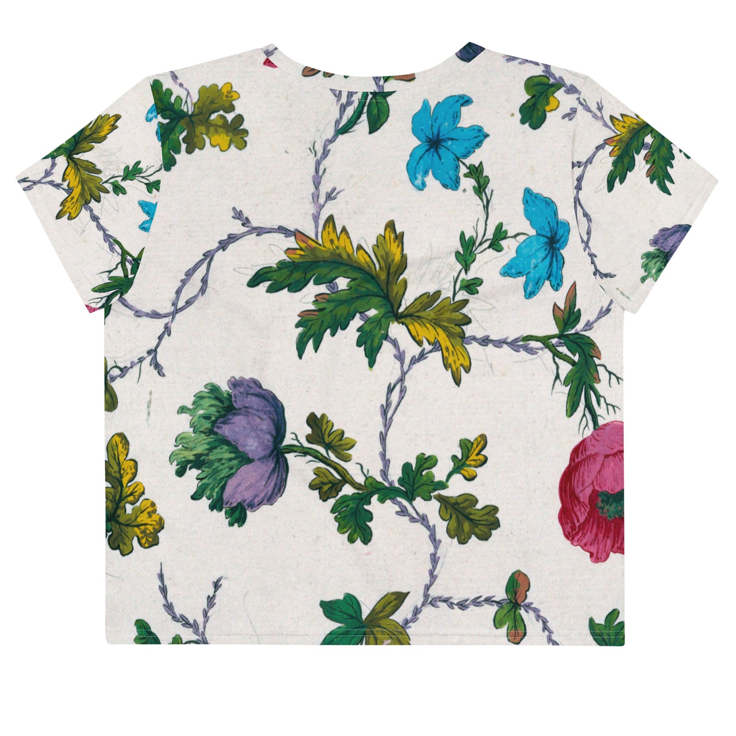 Back - All-Over Print Crop Tee – Drawing Floral Design Elegance