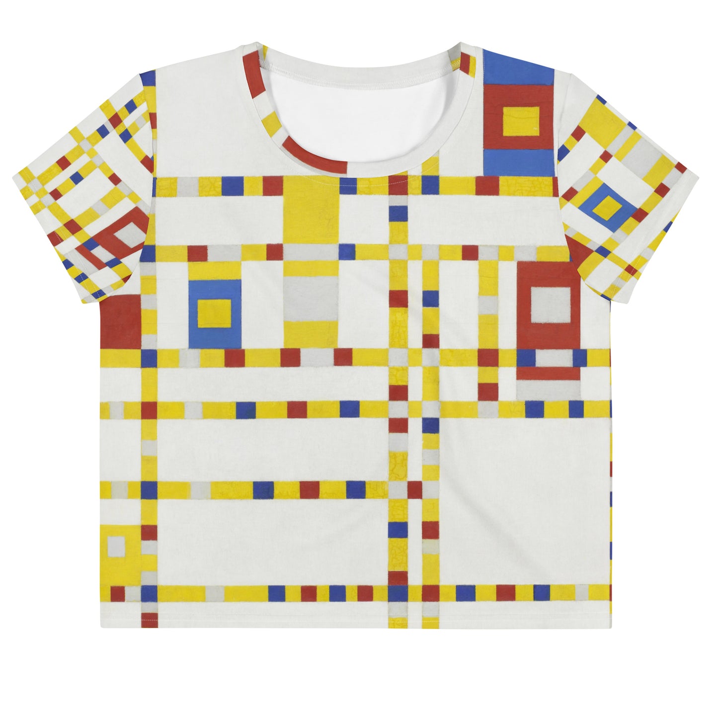 Mondrian All-Over Print Crop Tee – Broadway Boogie Woogie Energy
