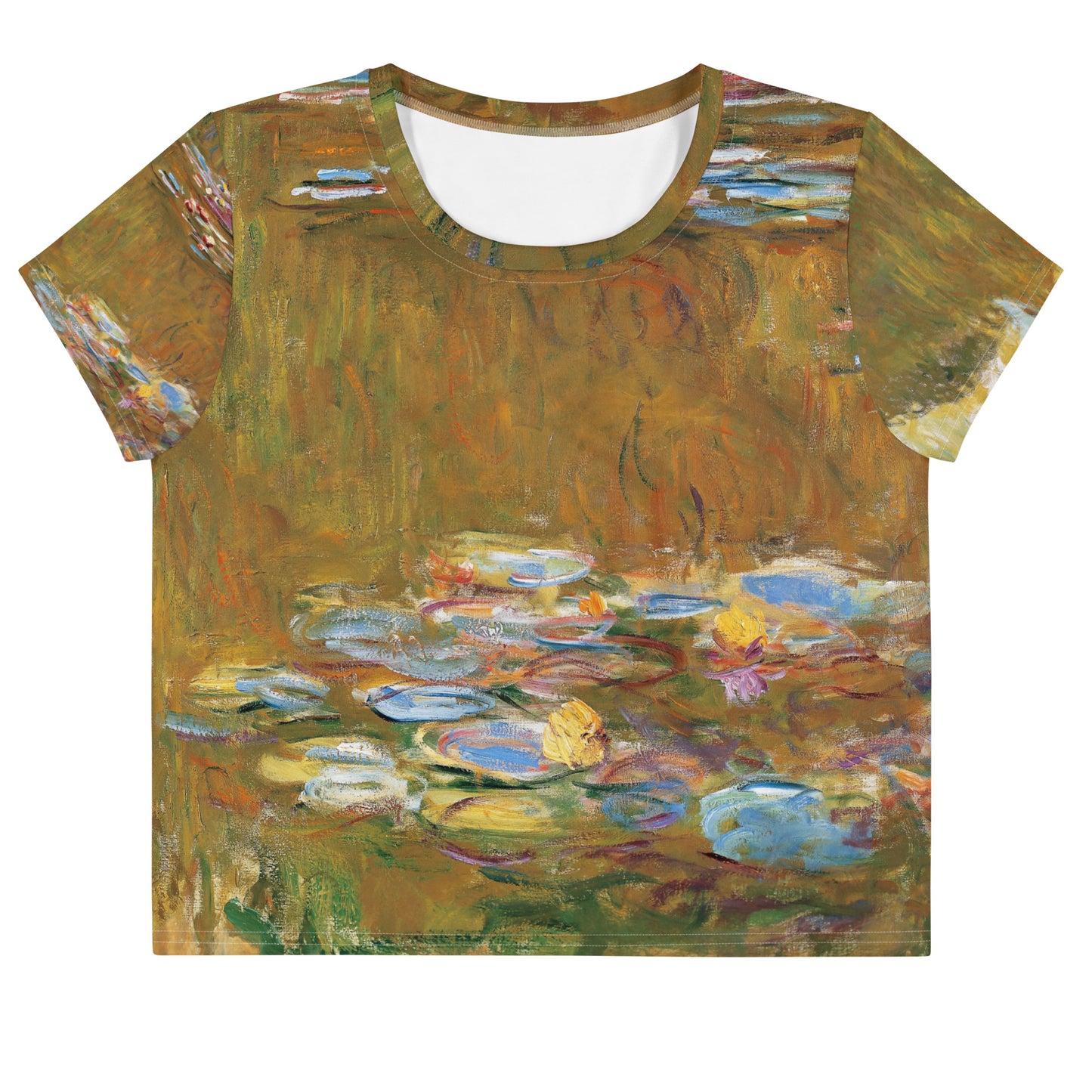 Claude Monet All-Over Print Crop Tee – The Water Lily Pond Elegance