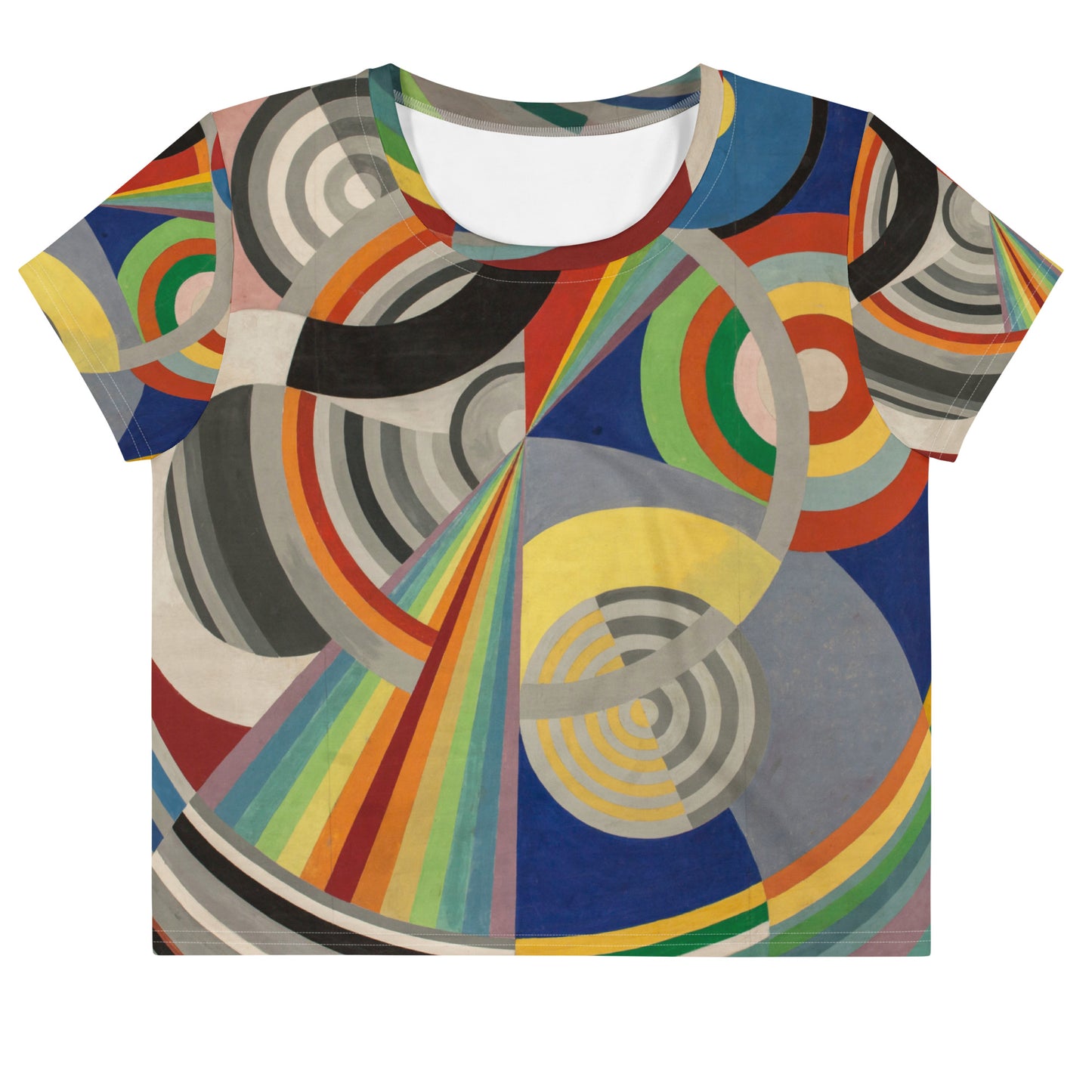 Robert Delaunay All-Over Print Crop Tee – Rhythmic Color Vibes