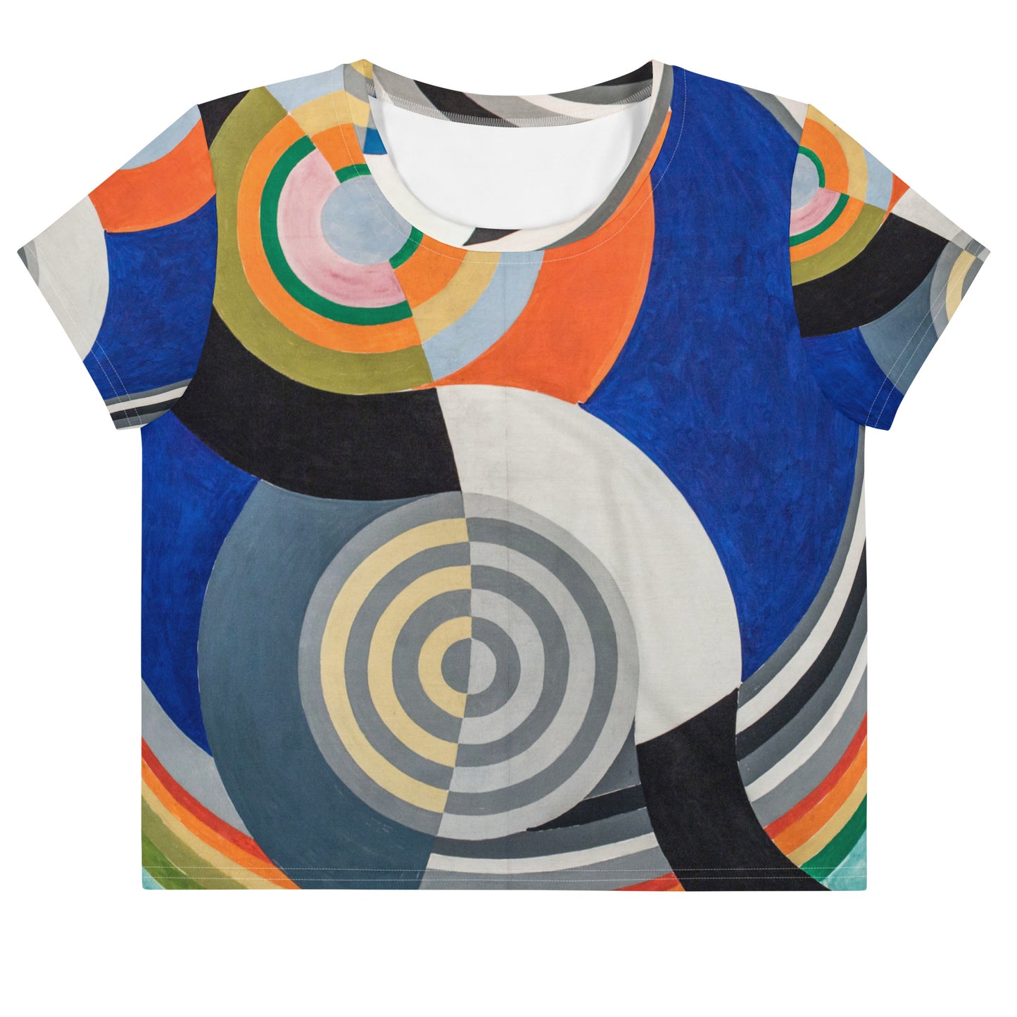 Robert Delaunay All-Over Print Crop Tee – Rhythmic Color Harmony