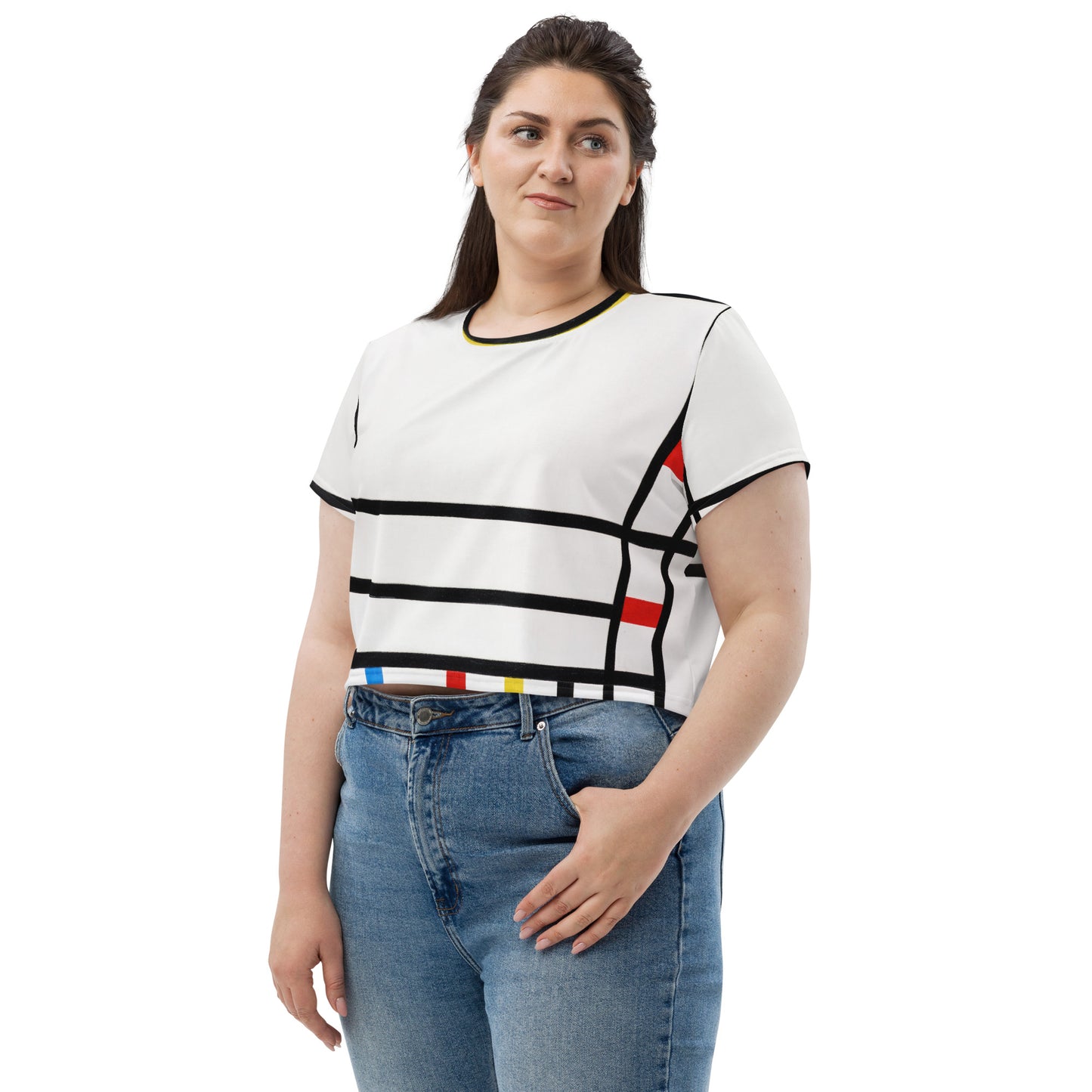 Model 1 - Mondrian All-Over Print Crop Tee – Place de la Concorde Boldness
