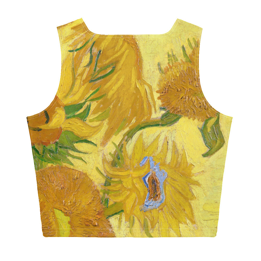 Back - Vincent van Gogh Crop Top – Sunflowers in a Vase Sunshine