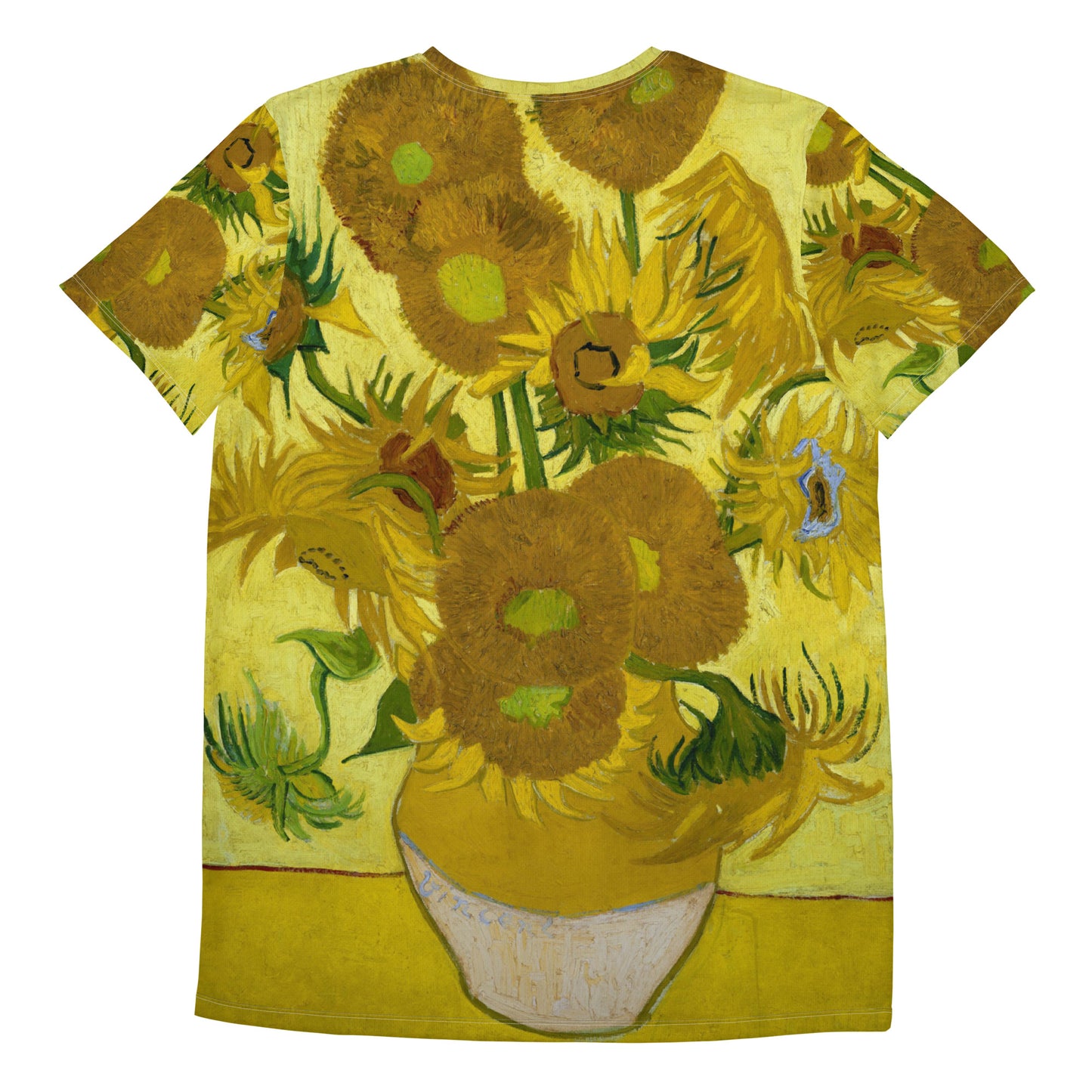 Back - Vincent van Gogh Men's Athletic T-Shirt – Sunflowers in Full Bloom
