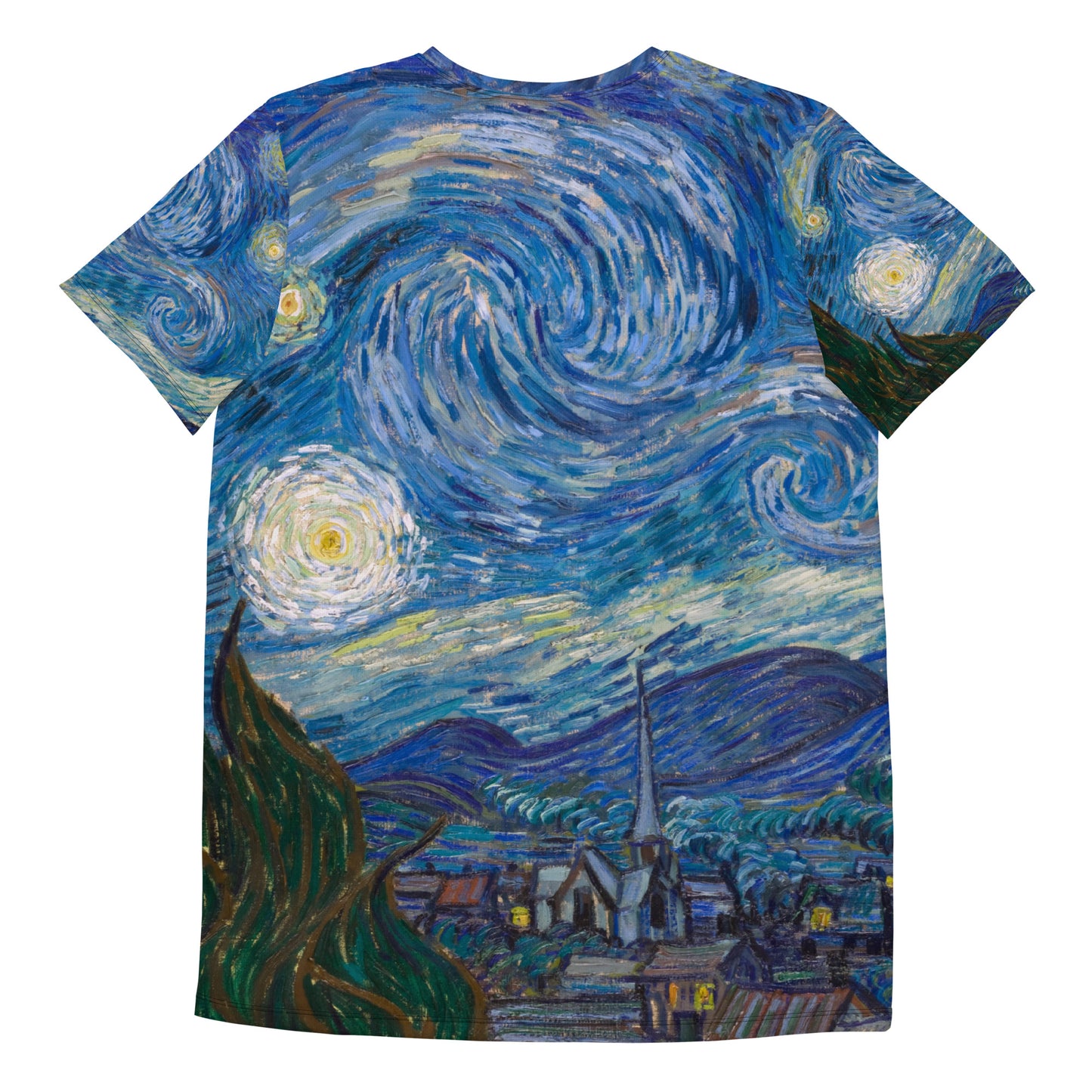 Back - Vincent van Gogh Men's Athletic T-Shirt – Starry Night in Motion
