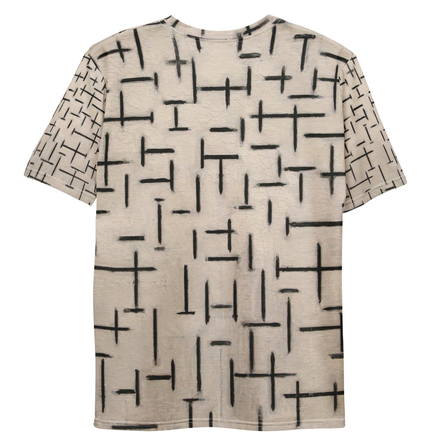 Back - Piet Mondrian Men's T-Shirt – Monochrome Harmony Defined