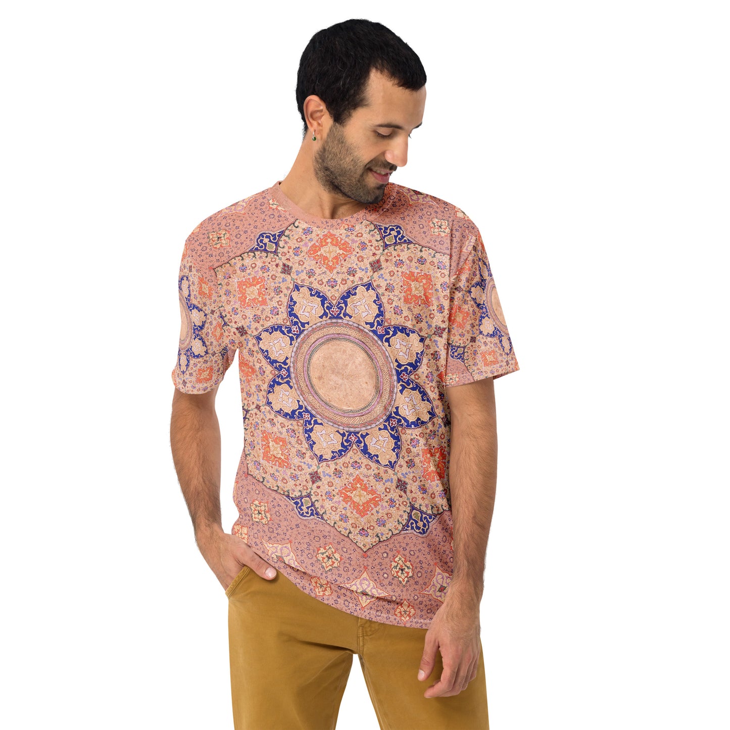 Model 1 - Islamic Art Men's T-Shirt – Geometric Harmony in Motion