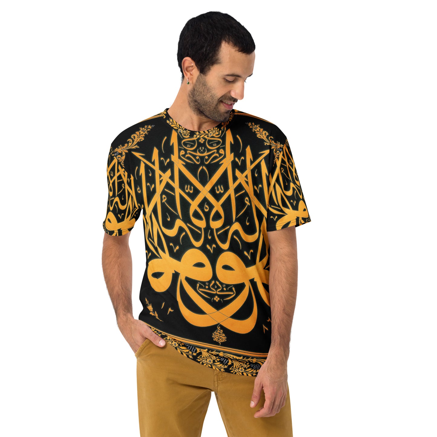 Model 1 - Islamic Calligraphy Men's T-Shirt – Mehmed Levha in Motion