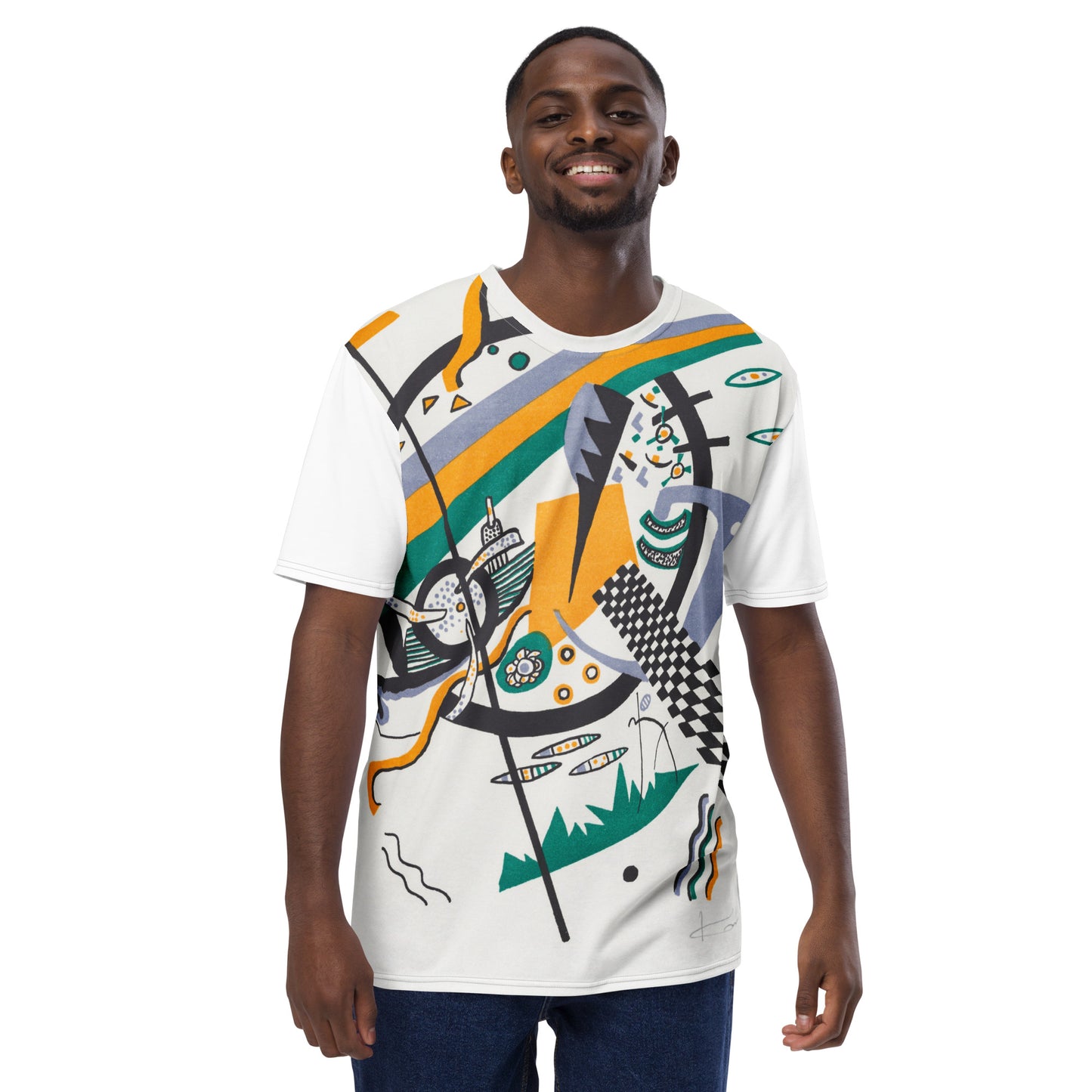 Model 2 - Wassily Kandinsky Men's T-Shirt – Small Worlds in Motion