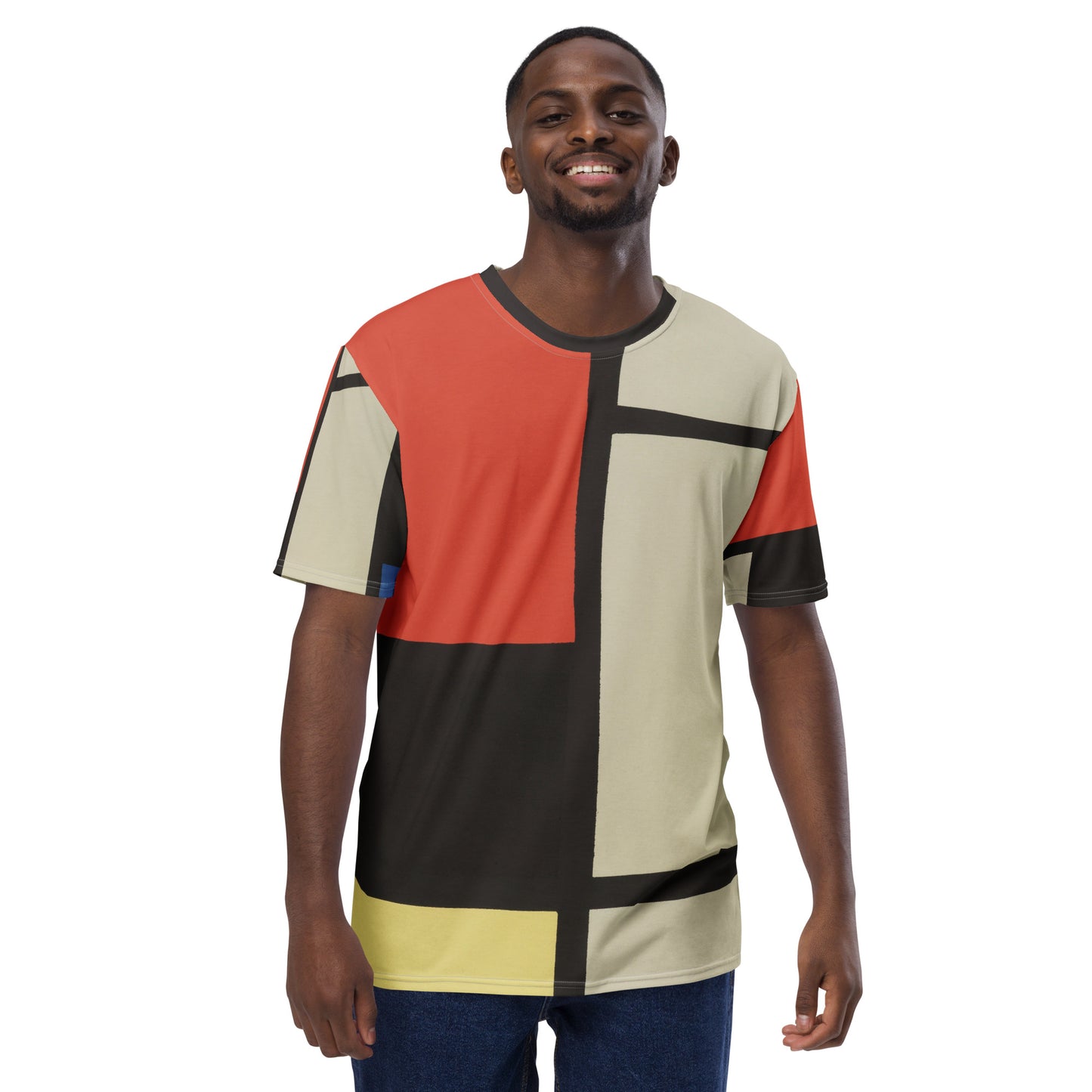 Model 2 - Piet Mondrian Men's T-Shirt – Composition in Motion