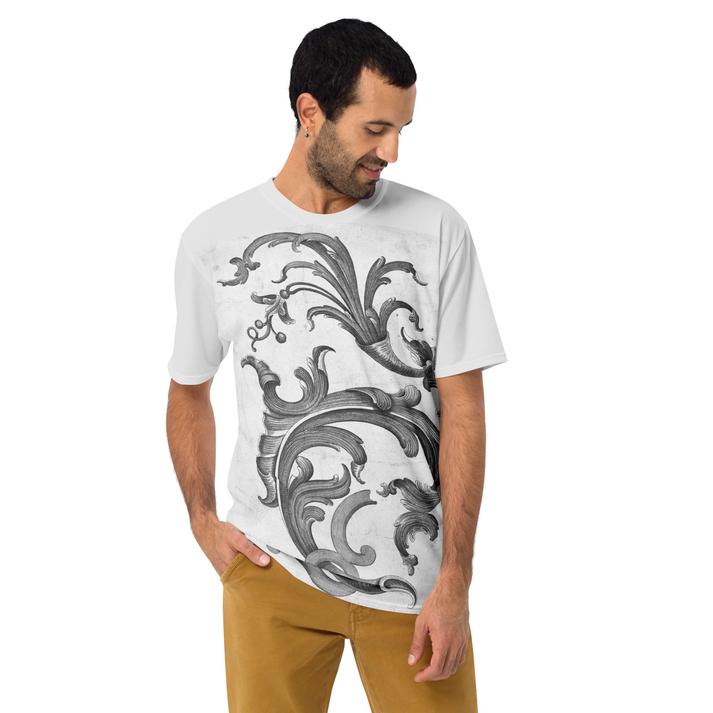 Model 1 - Men's T-Shirt – Forged Florals Reimagined