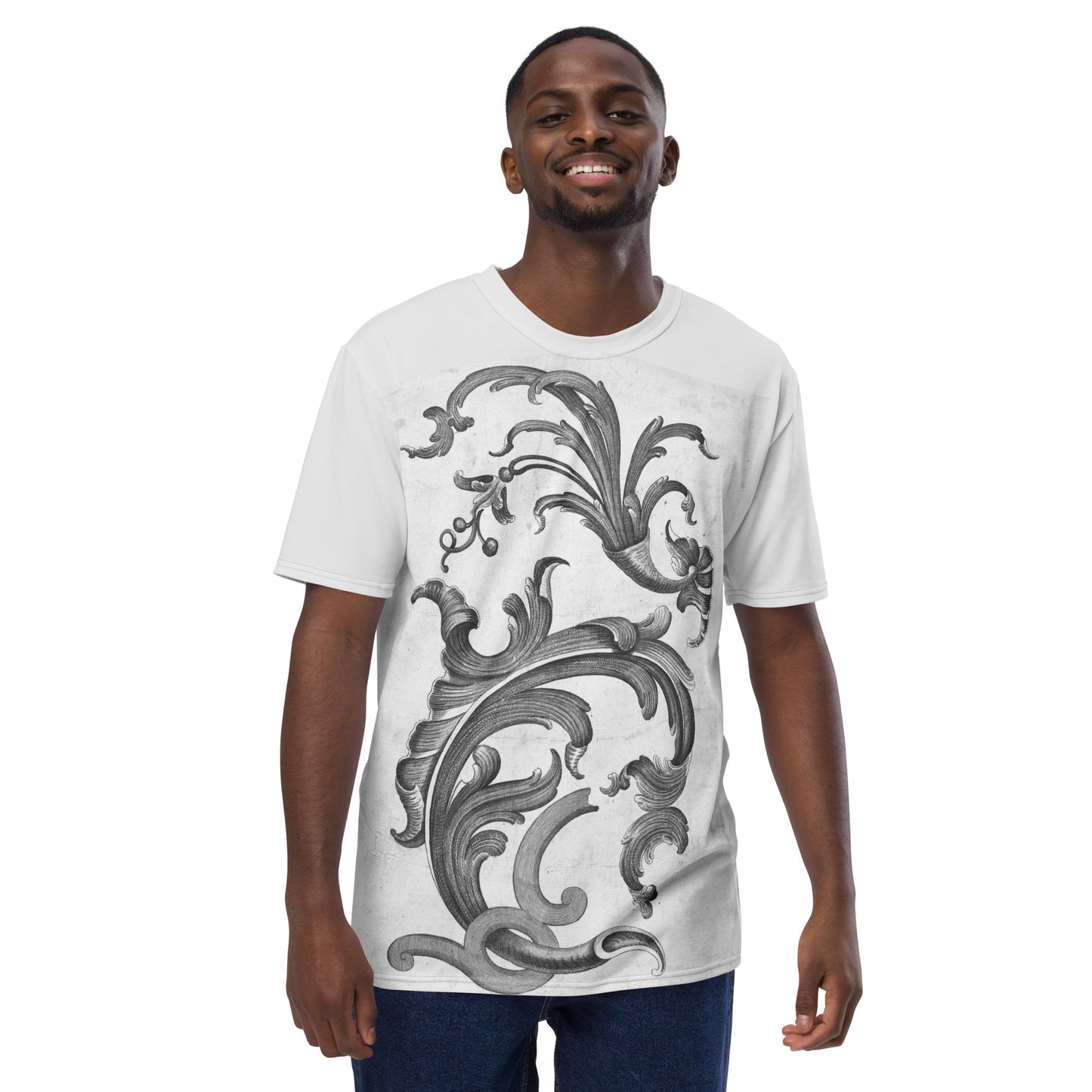 Model 2 - Men's T-Shirt – Forged Florals Reimagined