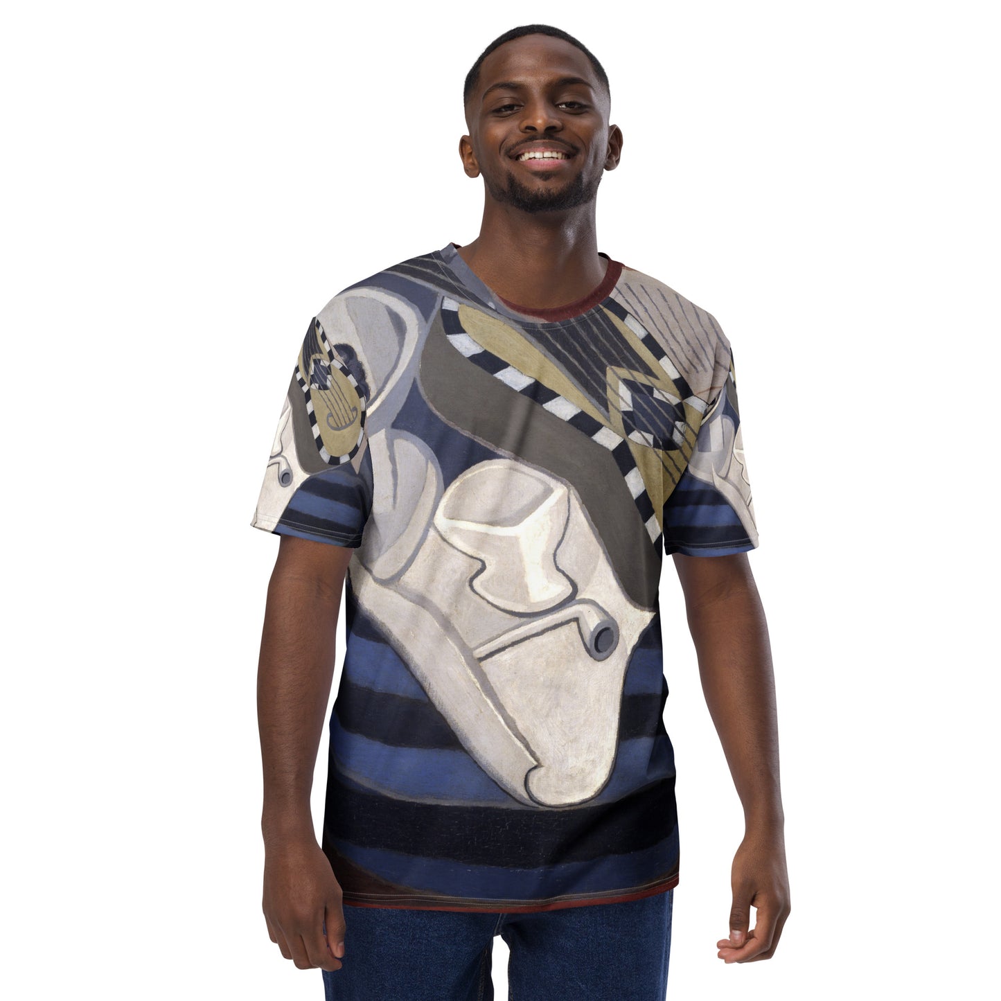 Model 2 - Juan Gris Men's T-Shirt – Harmonies in Shape and Sound