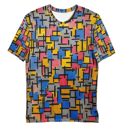 Piet Mondrian Men's T-Shirt – Modern Grid in Primary Hues