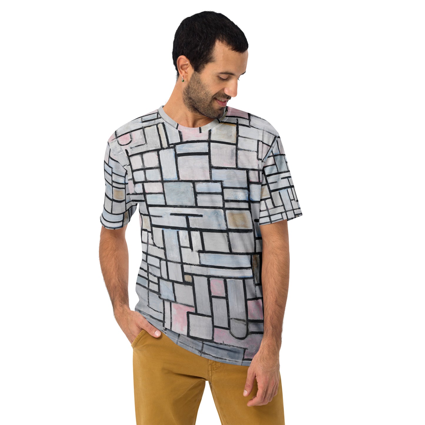 Model 1 - Piet Mondrian Men's T-Shirt – Broadway Rhythm Reimagined