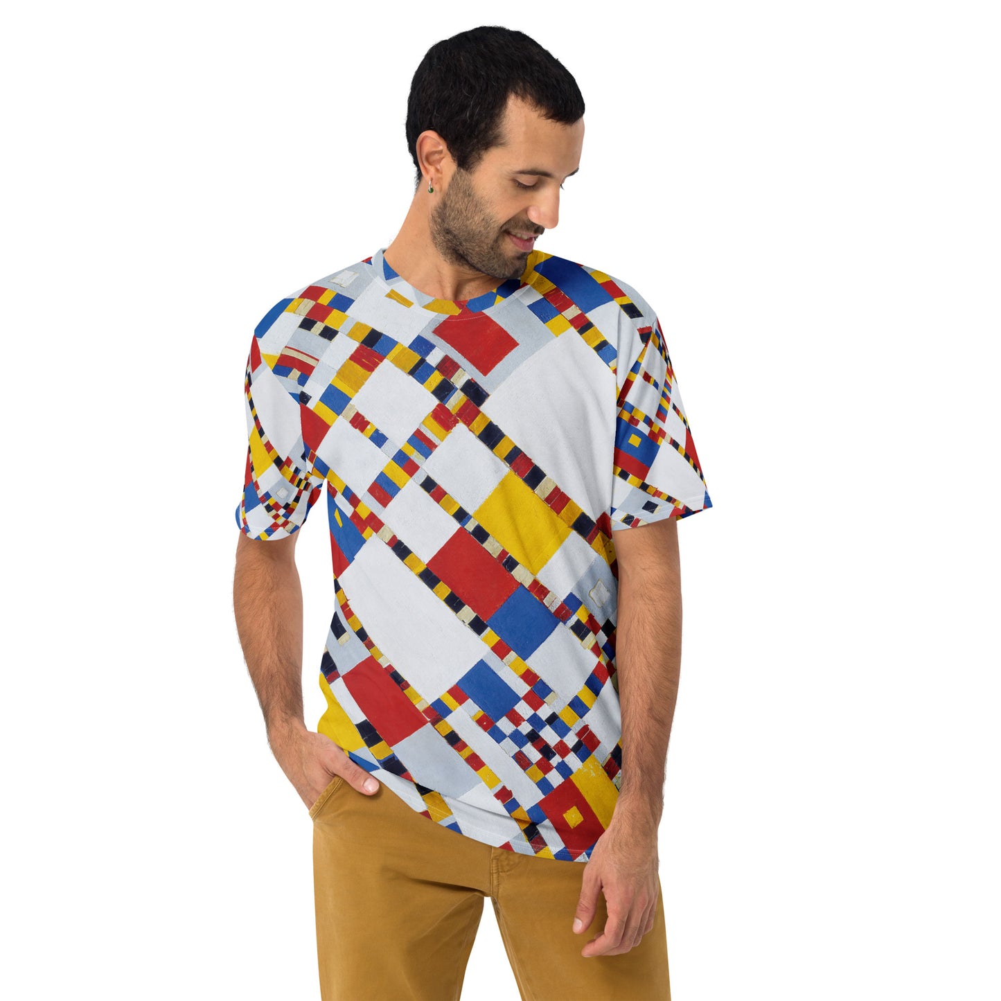 Model 1 - Piet Mondrian Men's T-Shirt – Rhythm of the City Unleashed