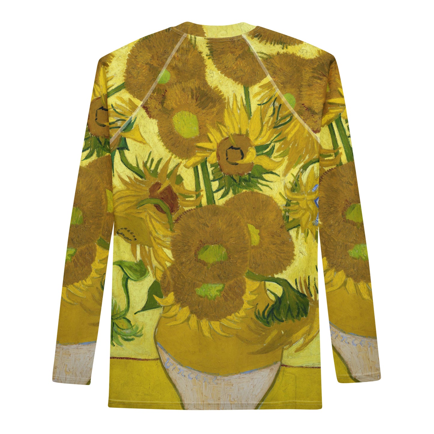 Back - Vincent van Gogh Men’s Rash Guard – Sunflowers in Motion