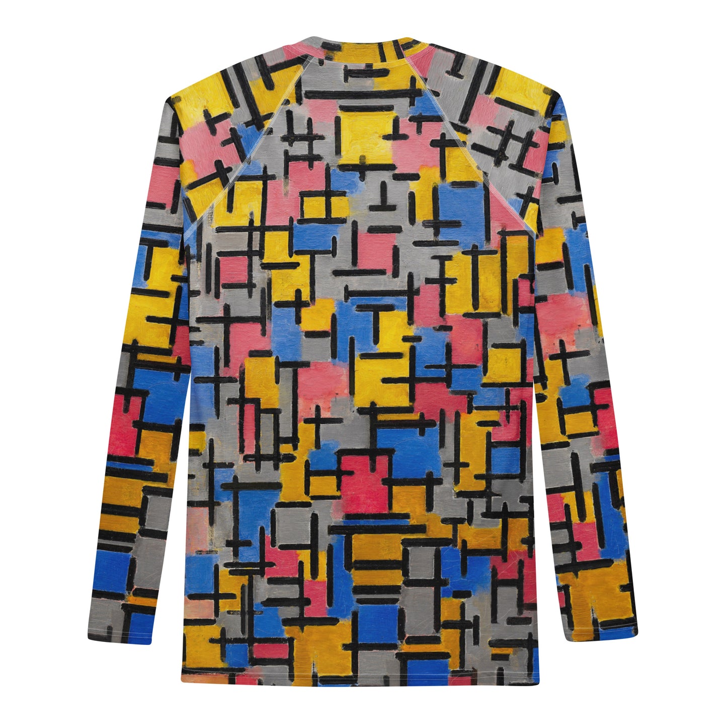 Back - Mondriaan Men’s Rash Guard – Timeless Composition Style
