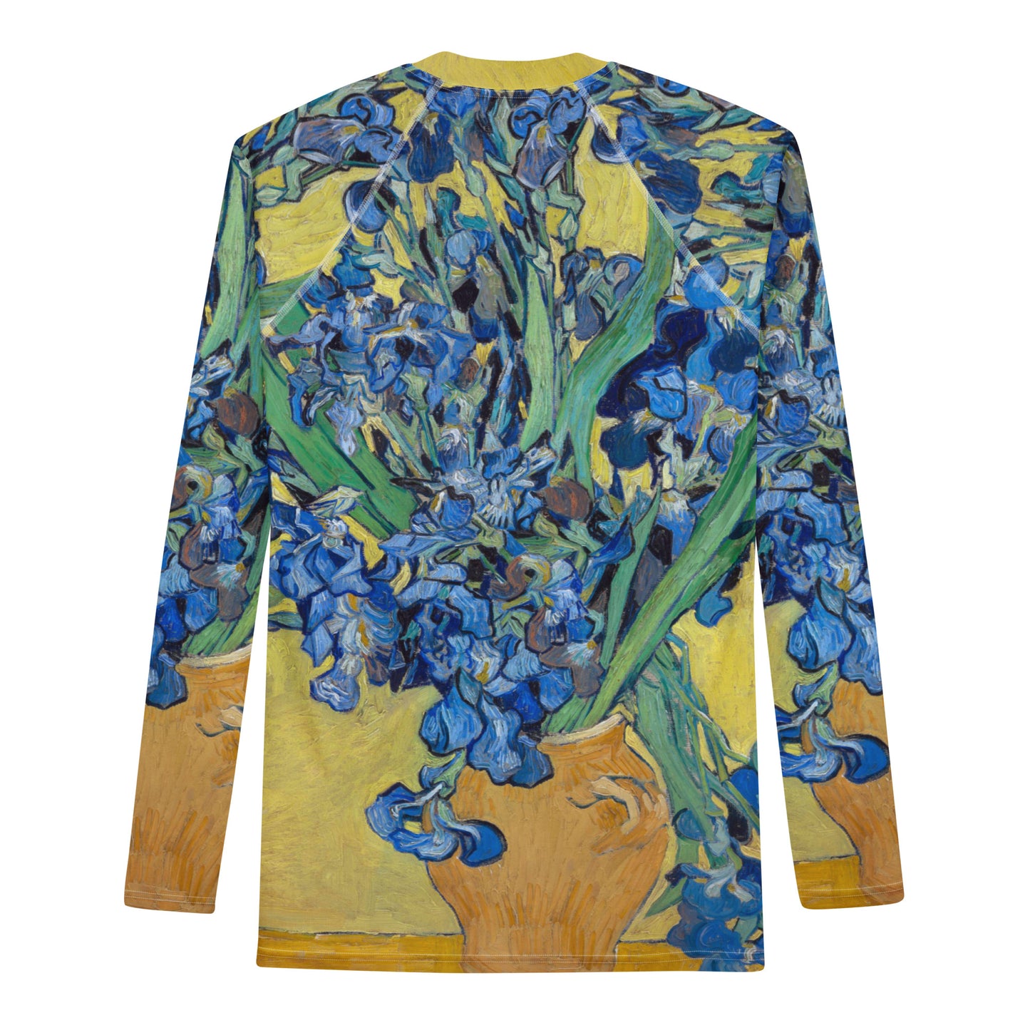 Back - Vincent van Gogh Men’s Rash Guard – Irises with Artistic Flow