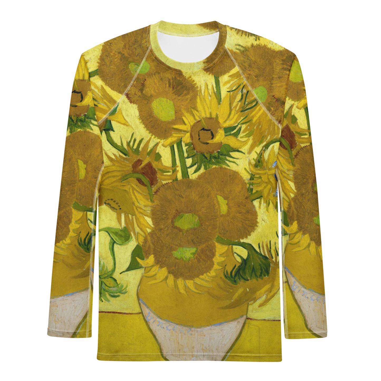 Vincent van Gogh Men’s Rash Guard – Sunflowers with Bold Energy