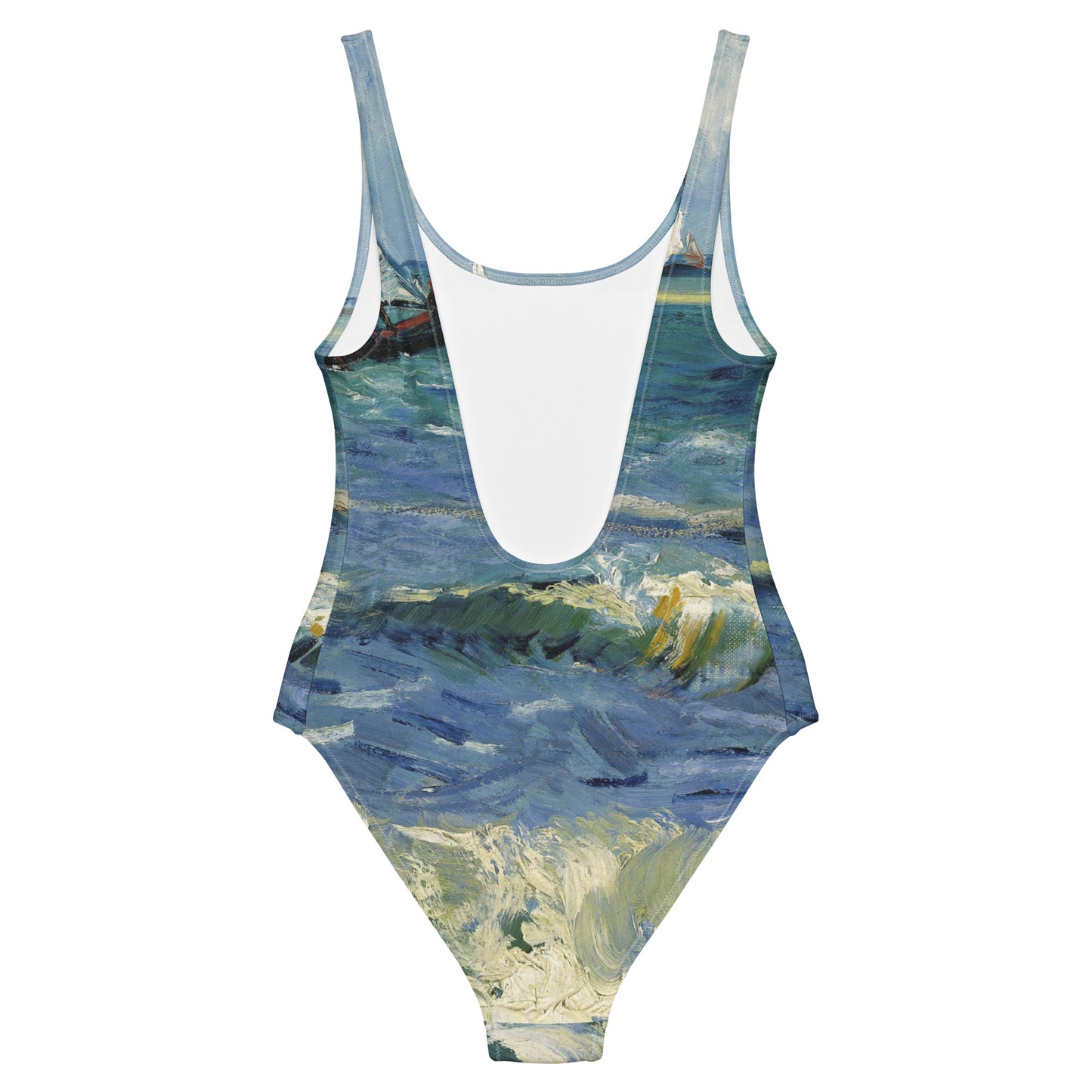 Back - Vincent van Gogh One-Piece Swimsuit – Sea with Boats Serenity