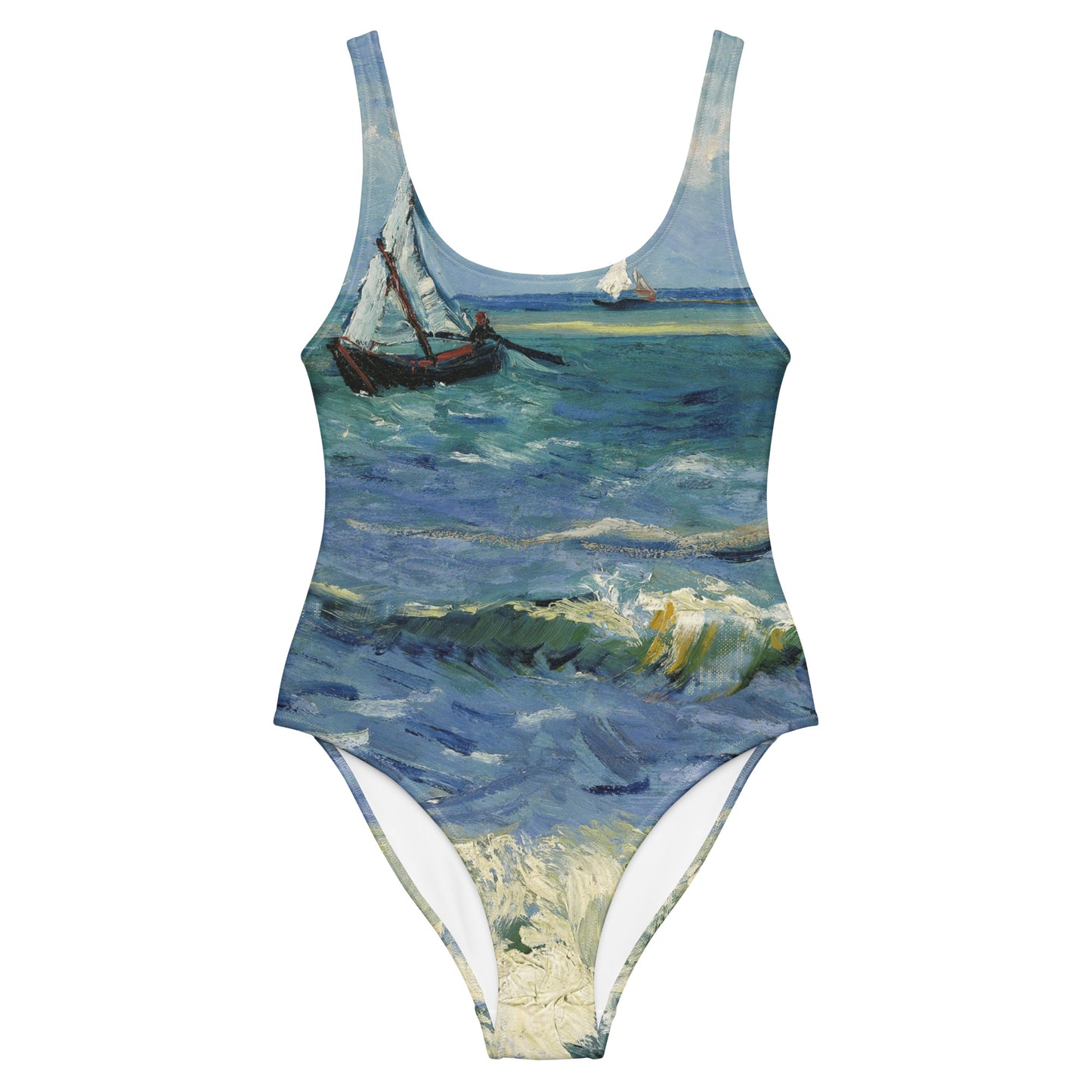 Vincent van Gogh One-Piece Swimsuit – Sea with Boats Serenity