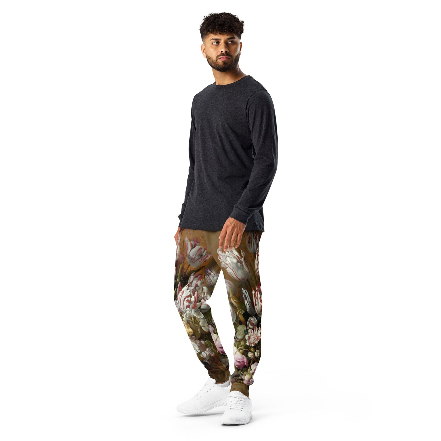 Model -Hans Bollongier Men’s Joggers – Still Life with Floral Detail