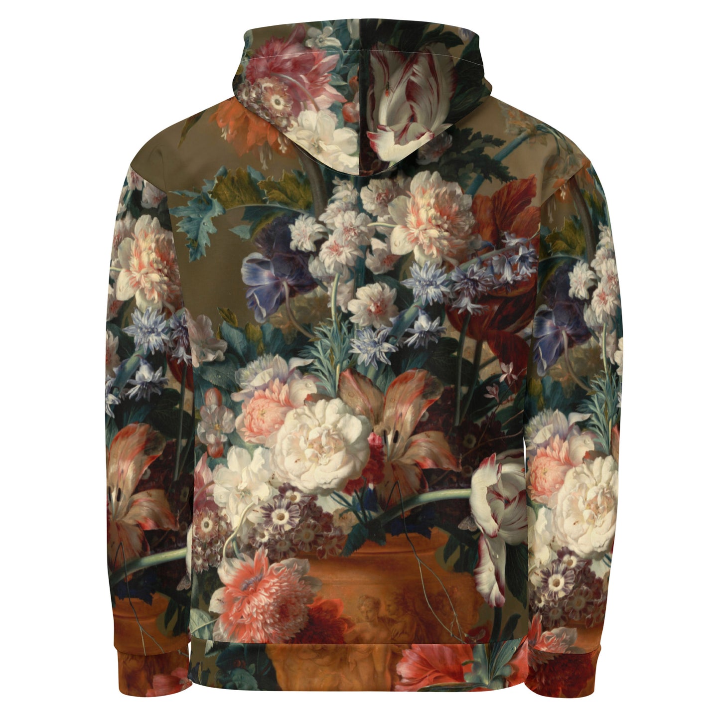 Back - Van Huysum Flowers Unisex Hoodie – Timeless Floral Art Reimagined