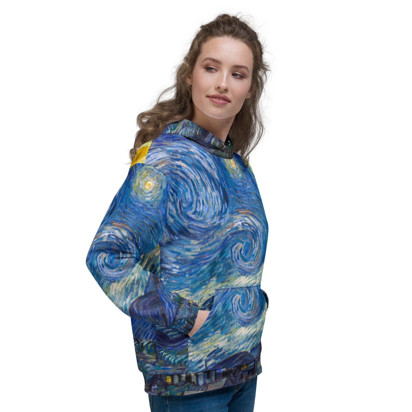 Model 1 - Van Gogh Unisex Hoodie – Starry Night as Iconic Streetwear