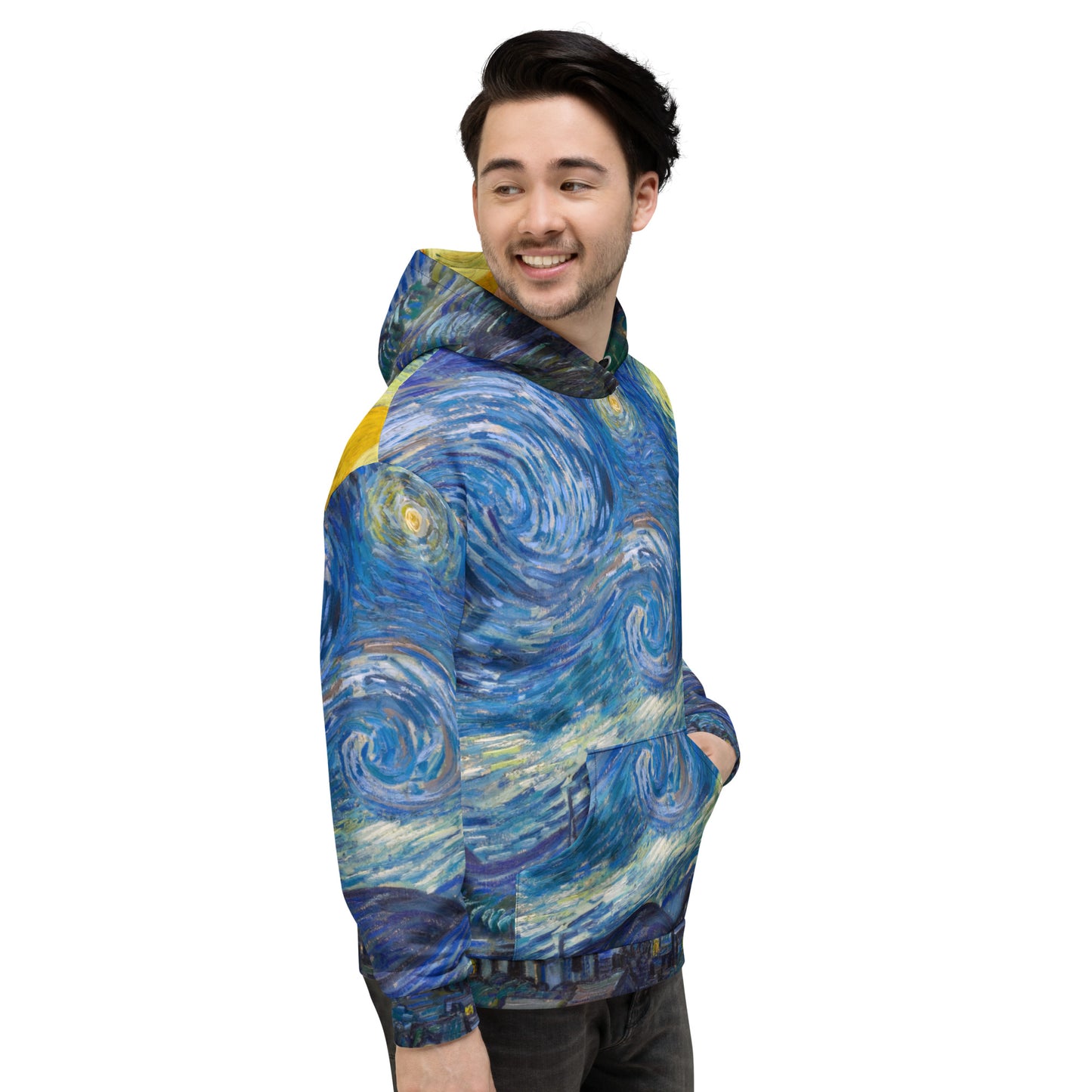 Model 2 - Van Gogh Unisex Hoodie – Starry Night as Iconic Streetwear