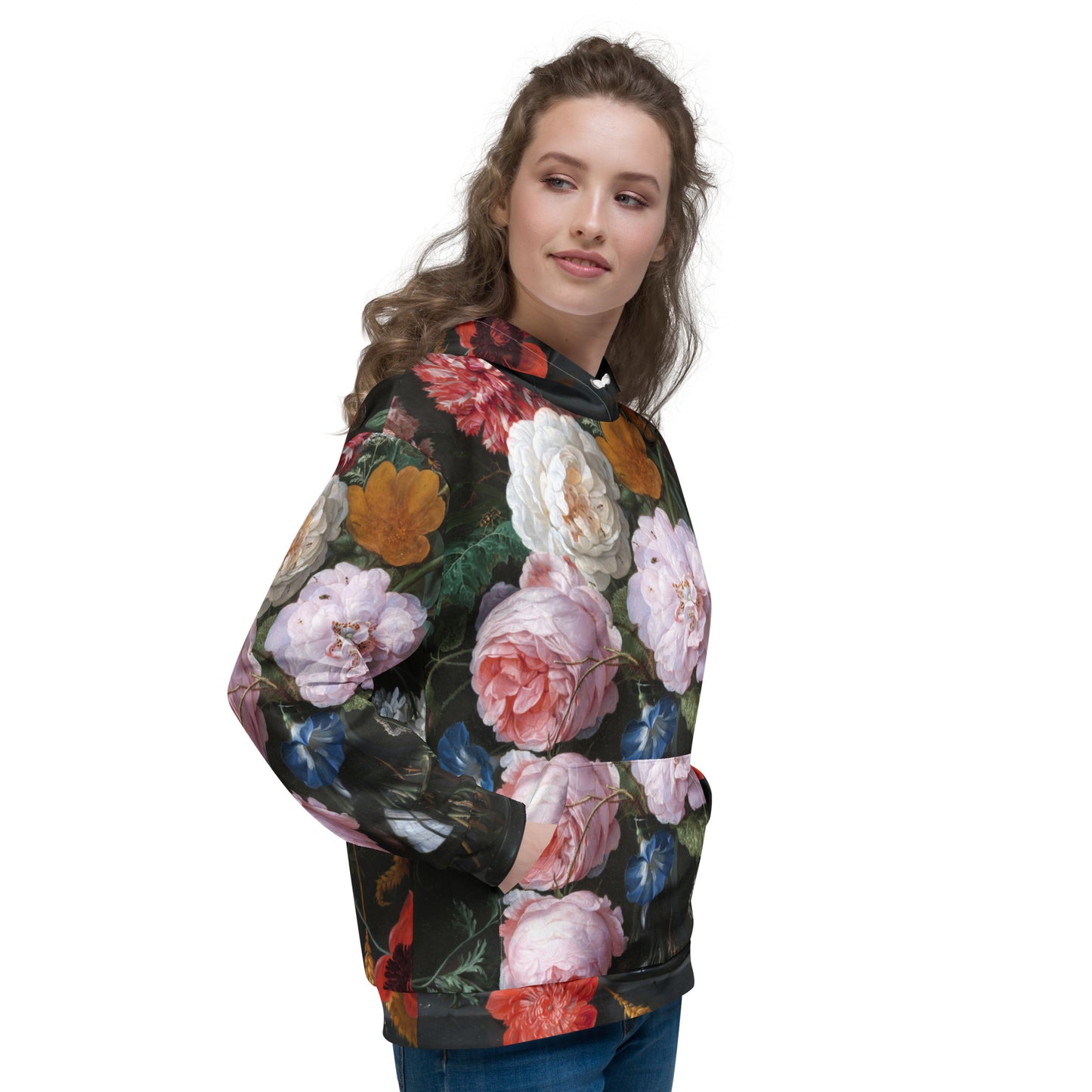 Model 1 - De Heem Vase Unisex Hoodie – Classic Dutch Art in Modern Fashion