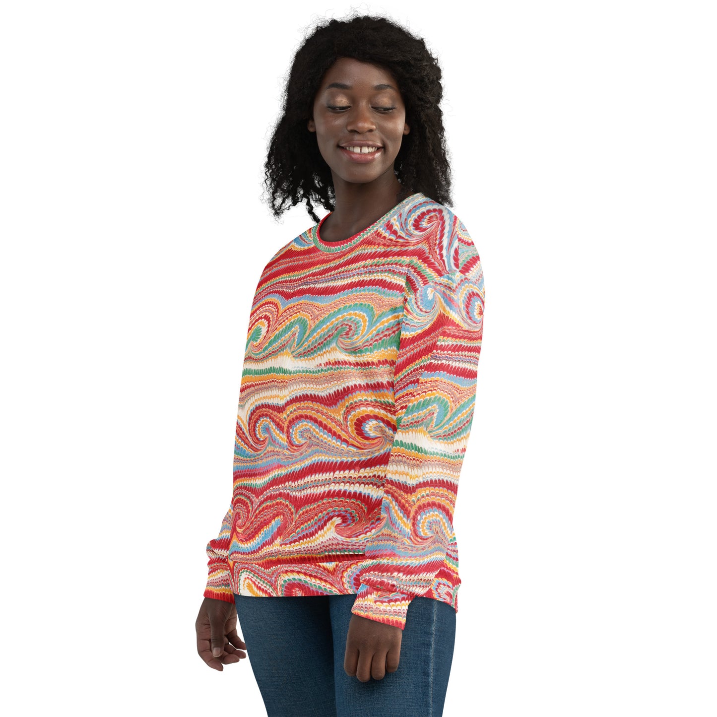Model 1 - Decorative Paper Pattern Unisex Sweatshirt – Classic Motifs, Modern Edge
