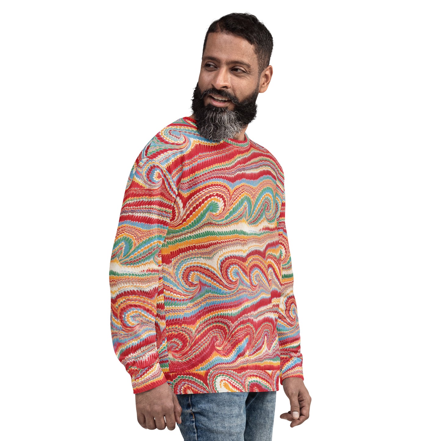 Model 2 - Decorative Paper Pattern Unisex Sweatshirt – Classic Motifs, Modern Edge