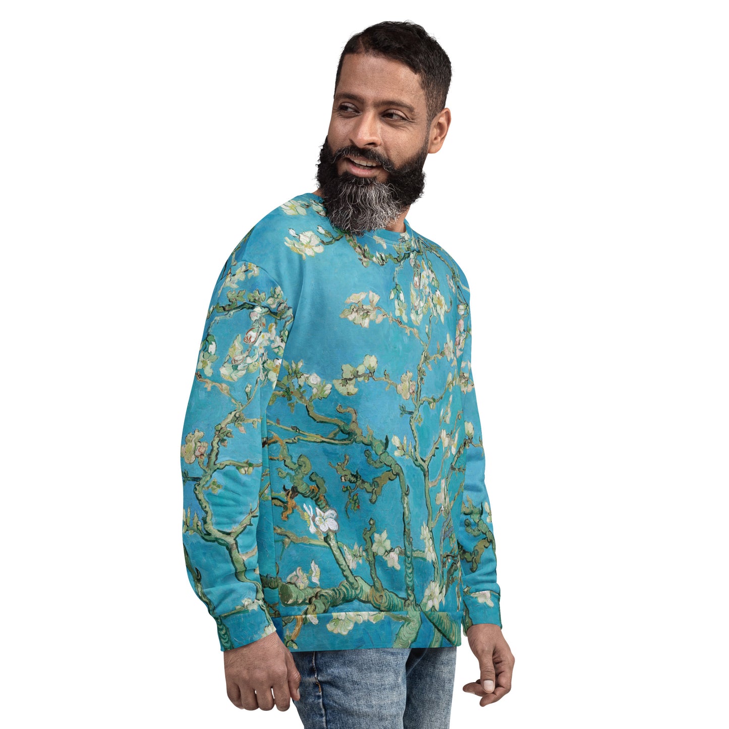 Model 2 - Van Gogh Almond Blossom Unisex Sweatshirt – Serenity in Full Bloom