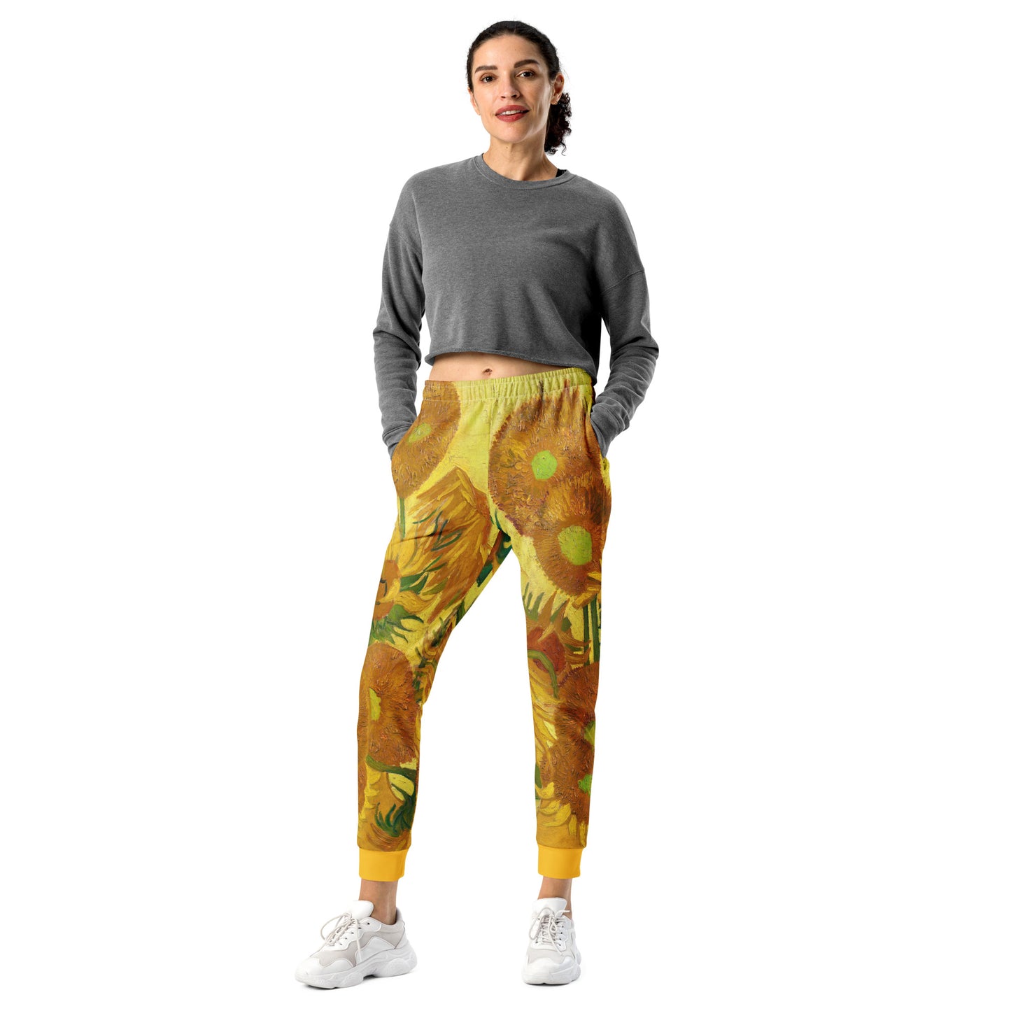 Model - Vincent van Gogh Women’s Joggers – Sunflowers in a Vase Print
