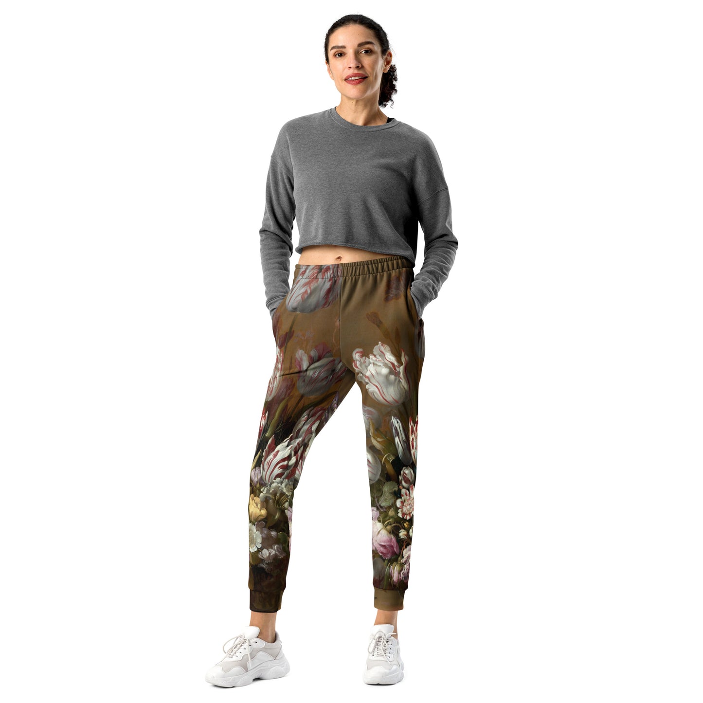 Model - Hans Bollongier Women’s Joggers – Floral Elegance in Motion