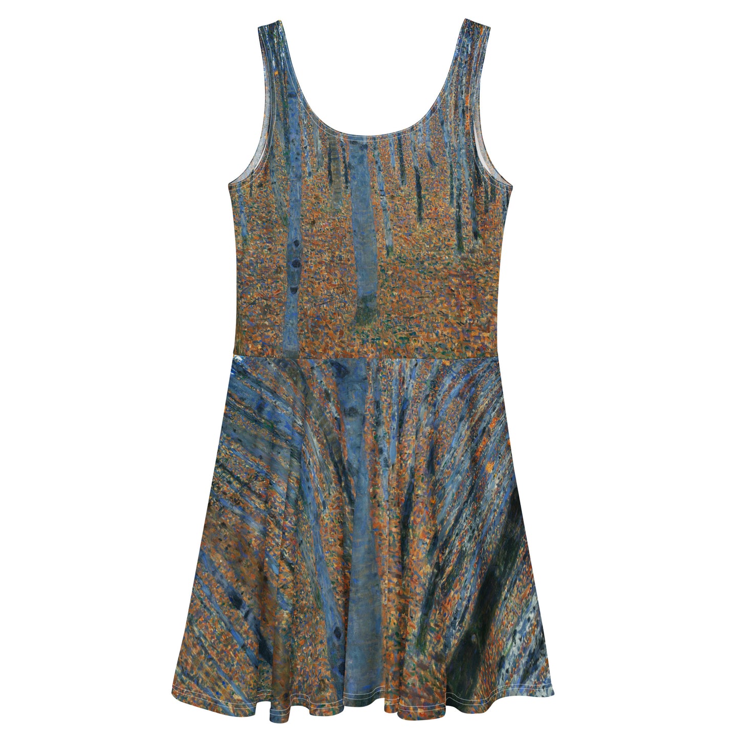 Back - Klimt Beech Grove Skater Dress – Forest Elegance in Motion