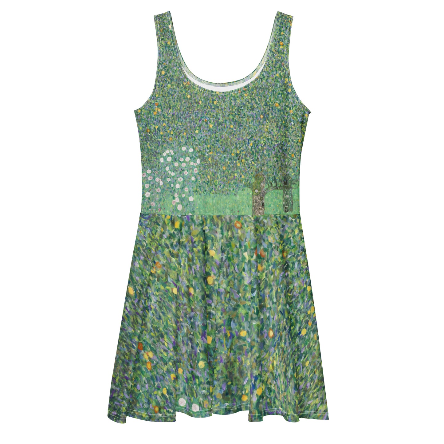 Klimt Rosebushes Skater Dress – Lush Beauty, Artistic Whimsy