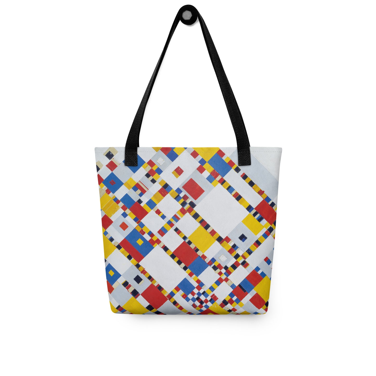 Black - Mondriaan Victory Tote Bag – Dynamic Art with an Urban Pulse