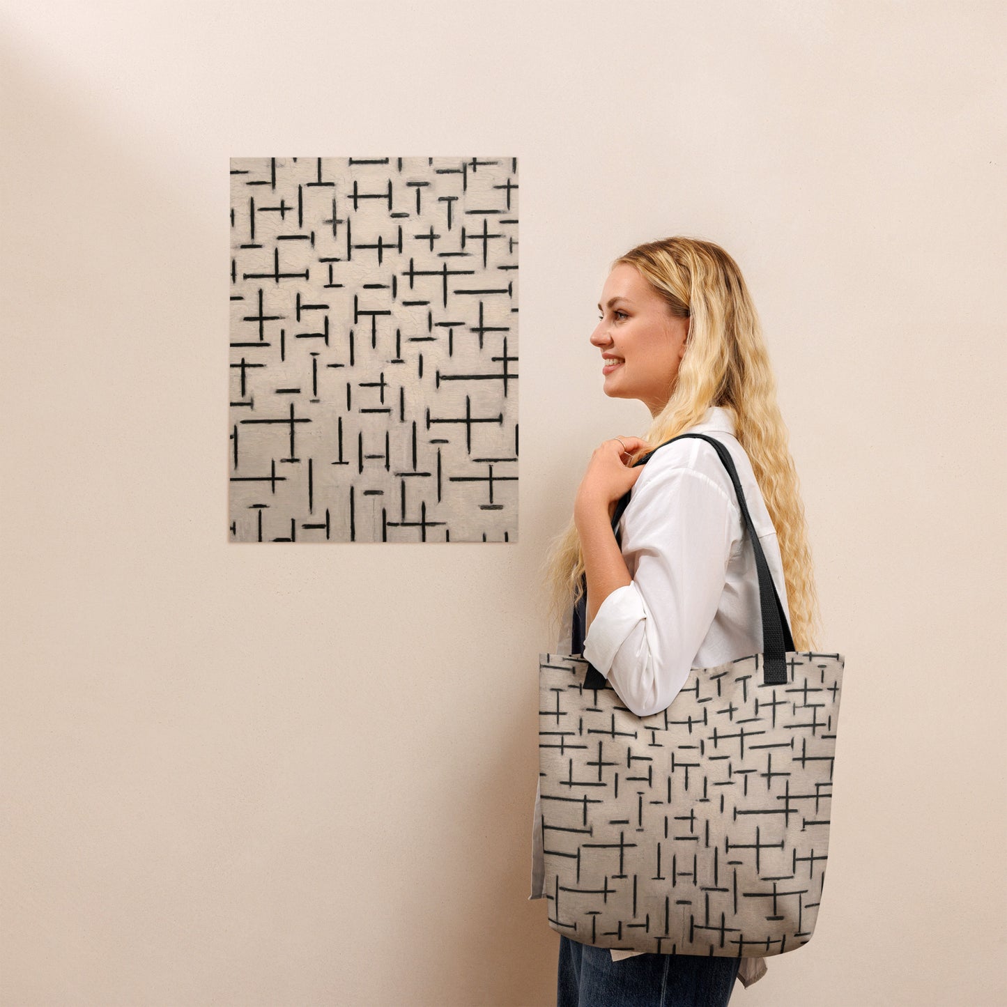 Model - Mondriaan Composition Tote Bag – Iconic Lines, Effortless Style