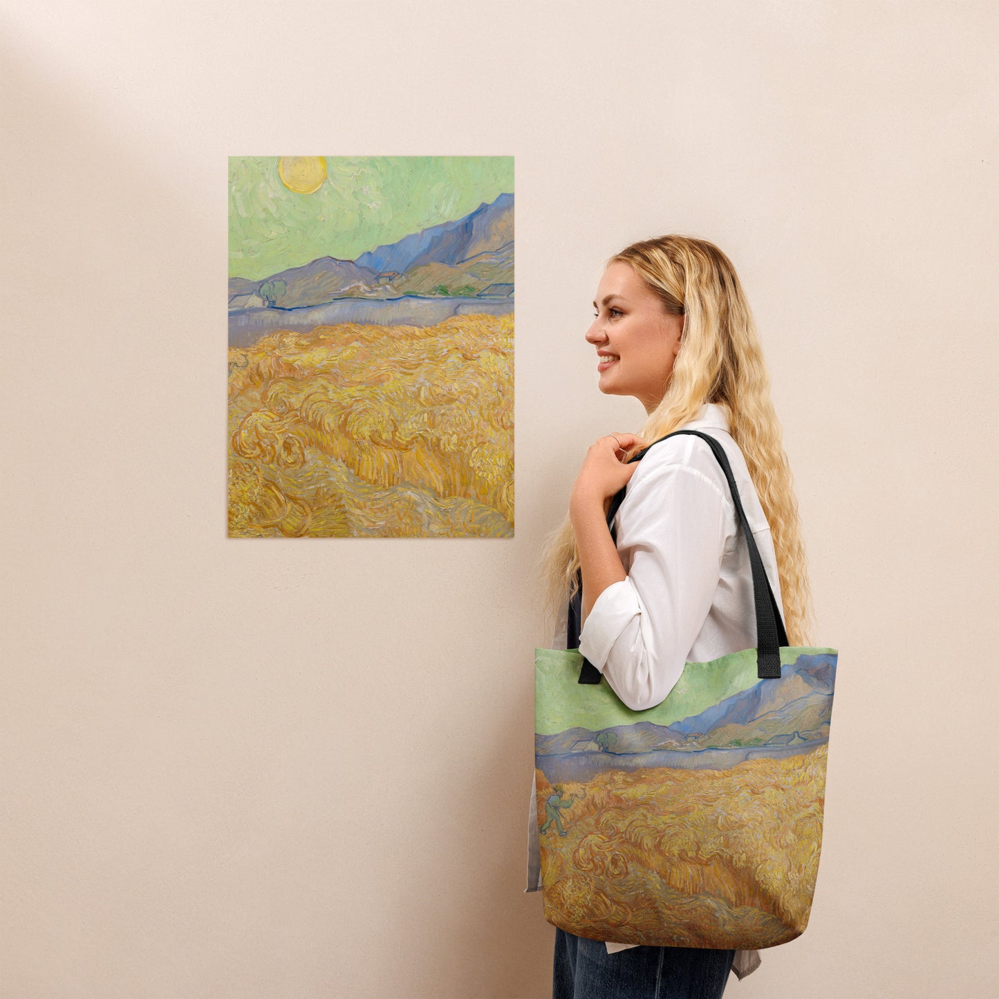 Model - Van Gogh Tote Bag – The Harvest Reimagined as Wearable Art
